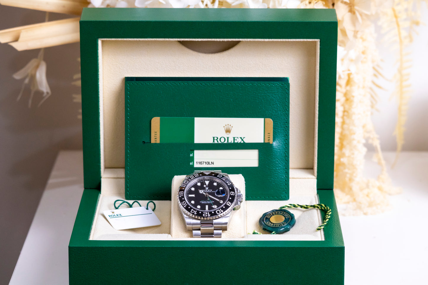 2016 Rolex GMT Master II Green Arrow Reference 116710LN