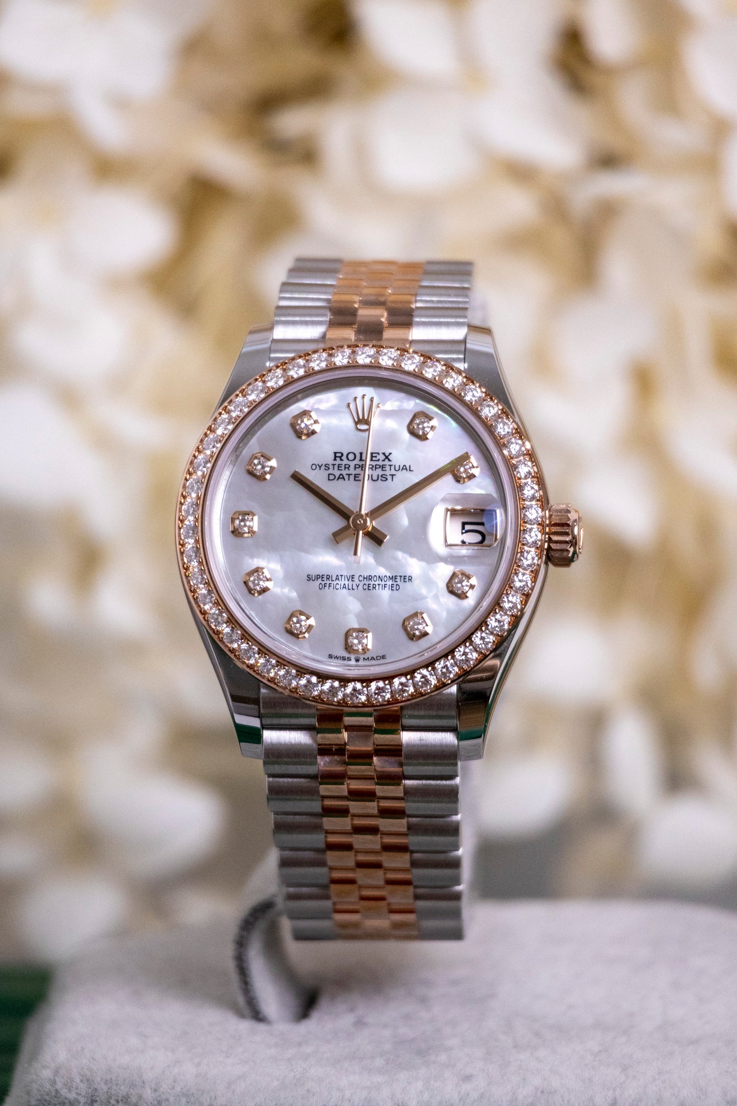2024 Rolex Datejust 31mm Two tones RG Factory Diamond bezel MOP dial Reference 278381RBR