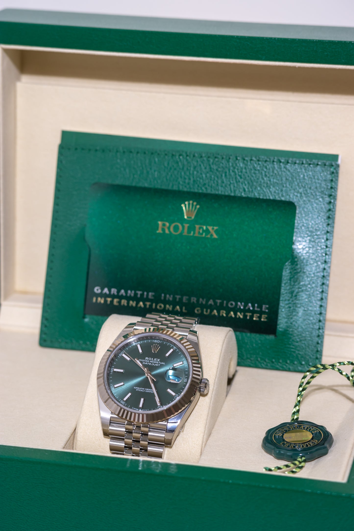 Rolex Datejust 41mm Mint Green Fluted Jubilee Reference 126334