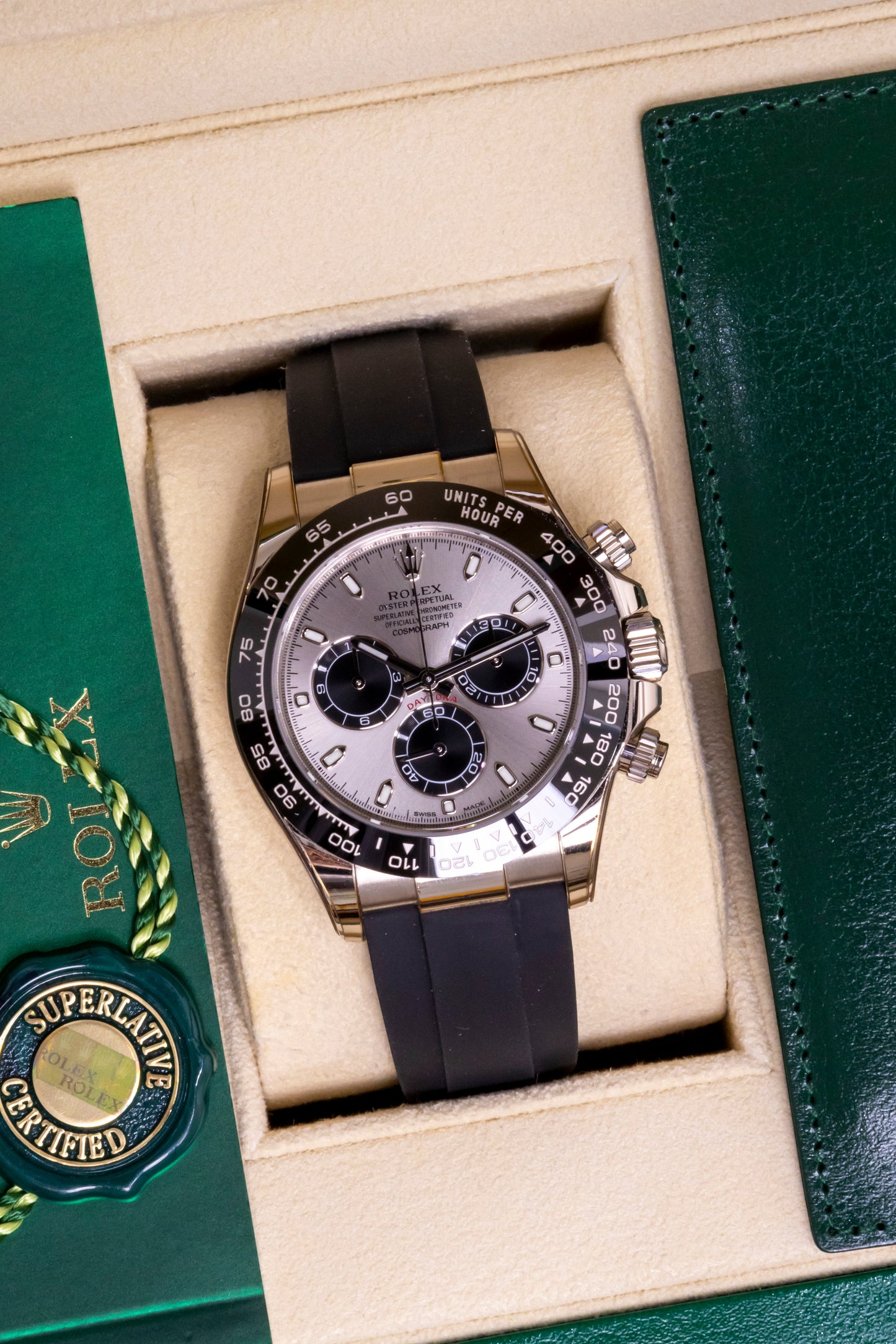 2019 Rolex Daytona White gold "Ghost" dial Oysterflex Reference 116519LN