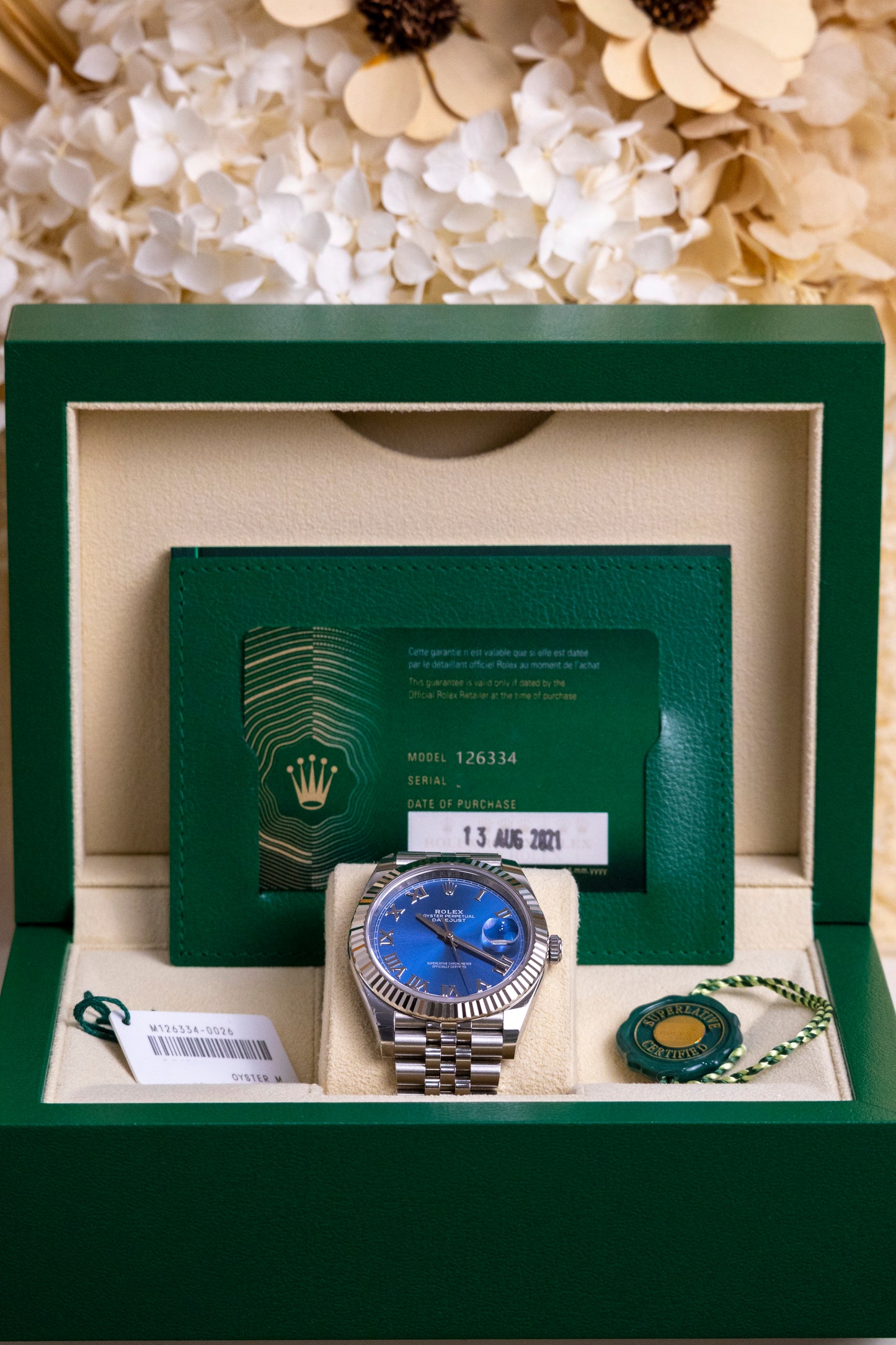 2021 Rolex Datejust 41mm Azzuro Blue Reference 126334