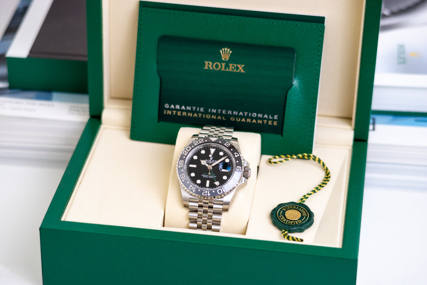 Rolex GMT Master II Bruce Wayne Jubilee Reference 126710GRNR