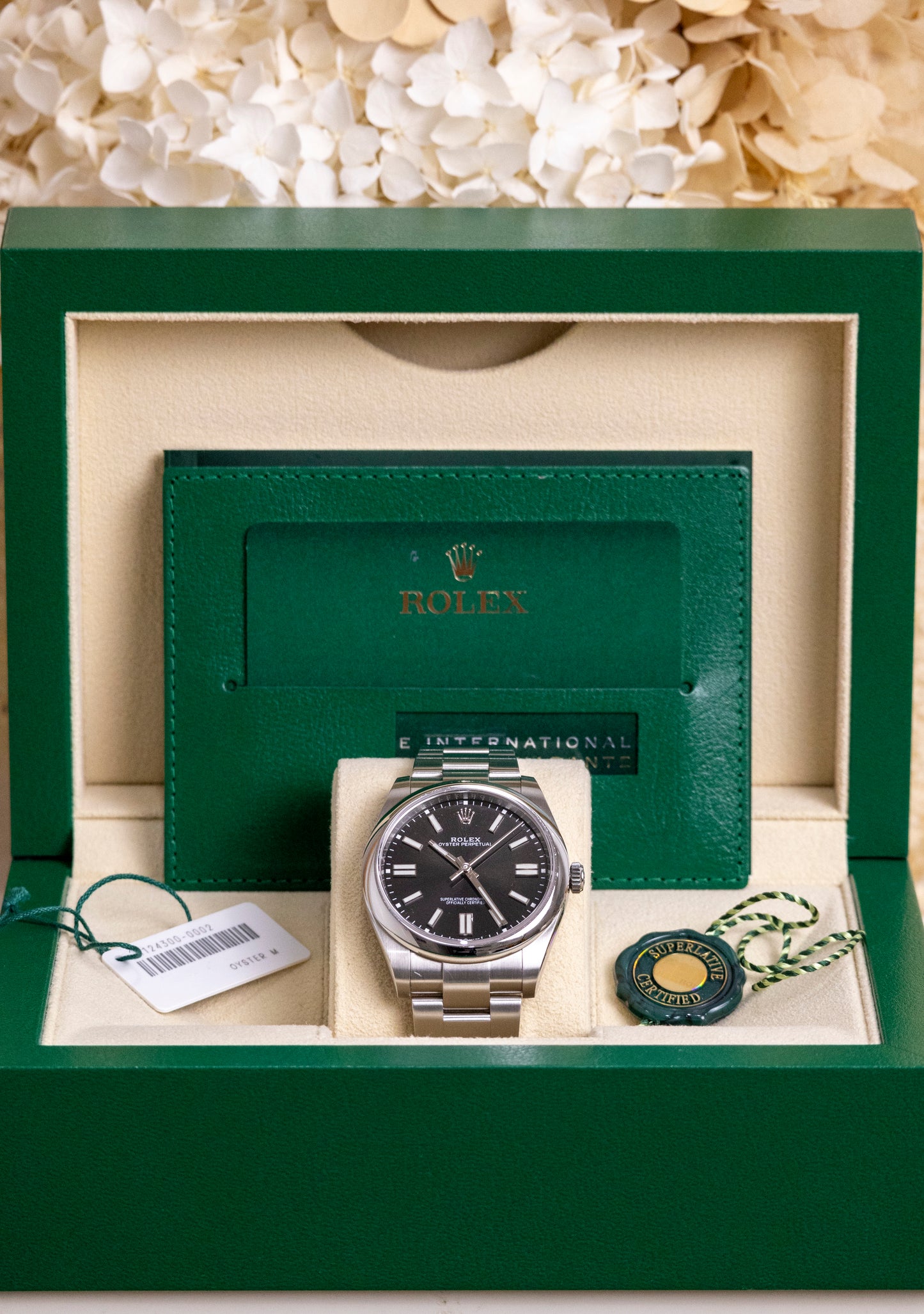 2022 Rolex Oyster Perpetual 41mm Black dial Reference 124300