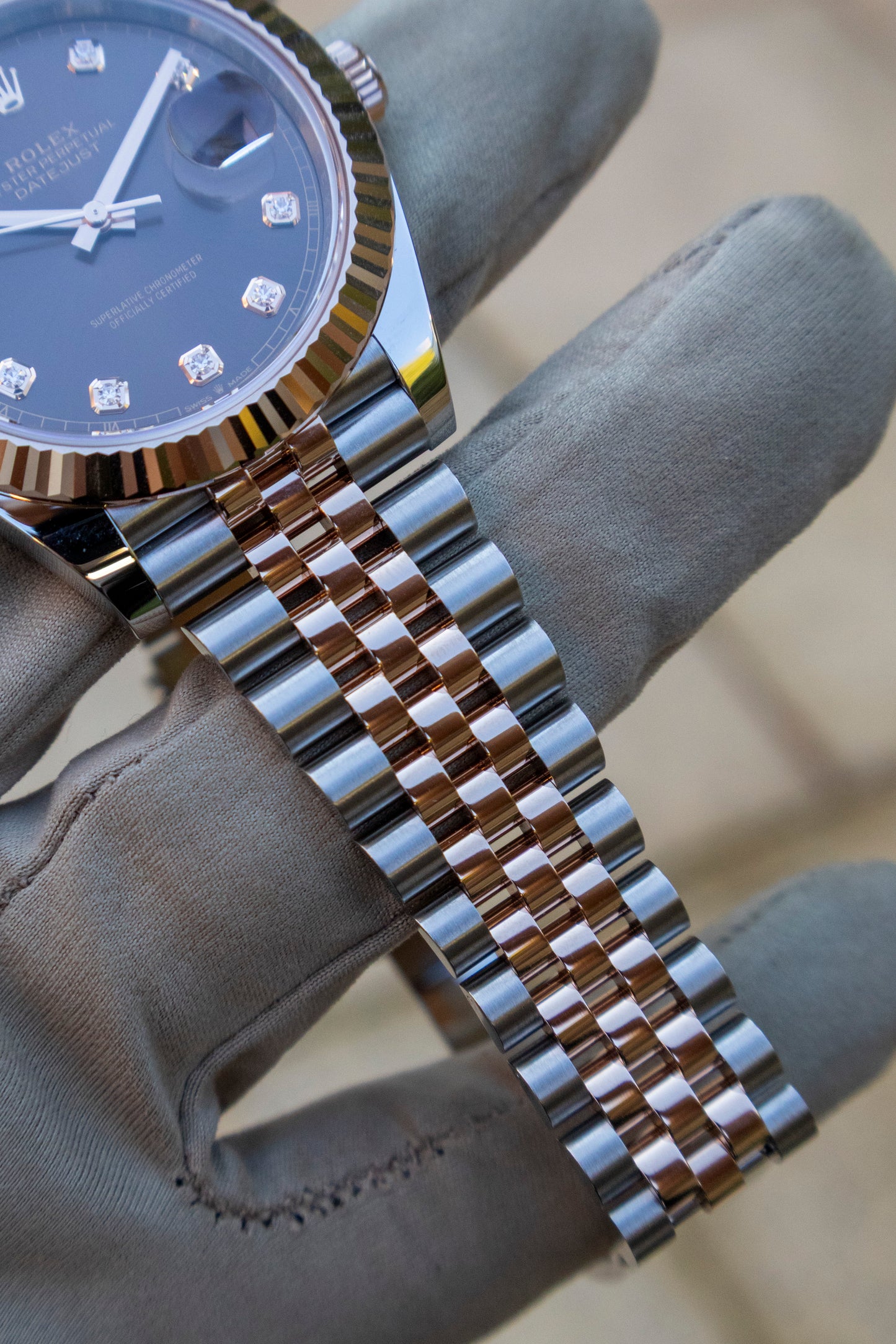 2025 Rolex Datejust 41mm Two tones Rose Gold Chocolate dial Reference 126331