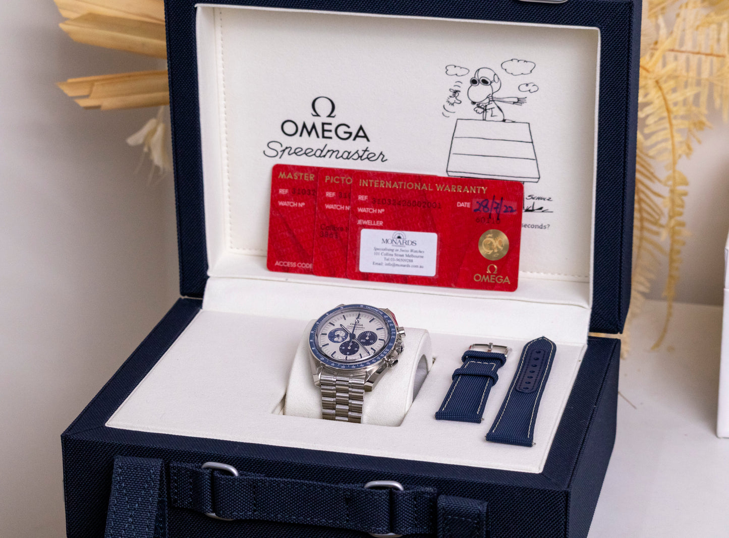 2022 Omega Speedmaster Moonwatch “Snoopy” 50th Anniversary Reference 310.32.42.50.02.001