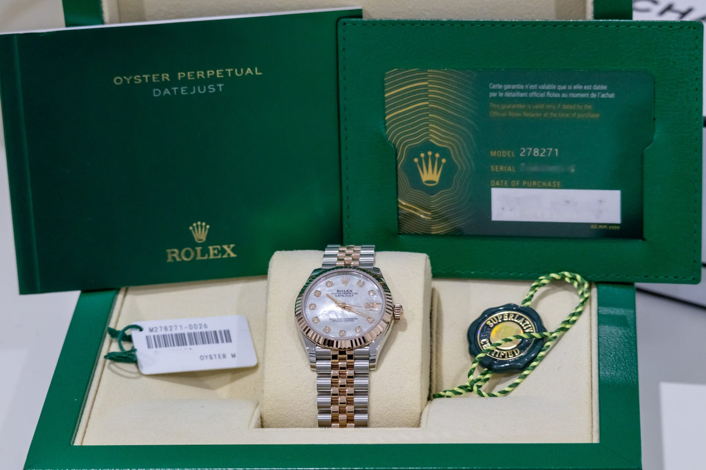 2024 Rolex Datejust 31mm MOP dial Two tone Rose gold Reference 278271