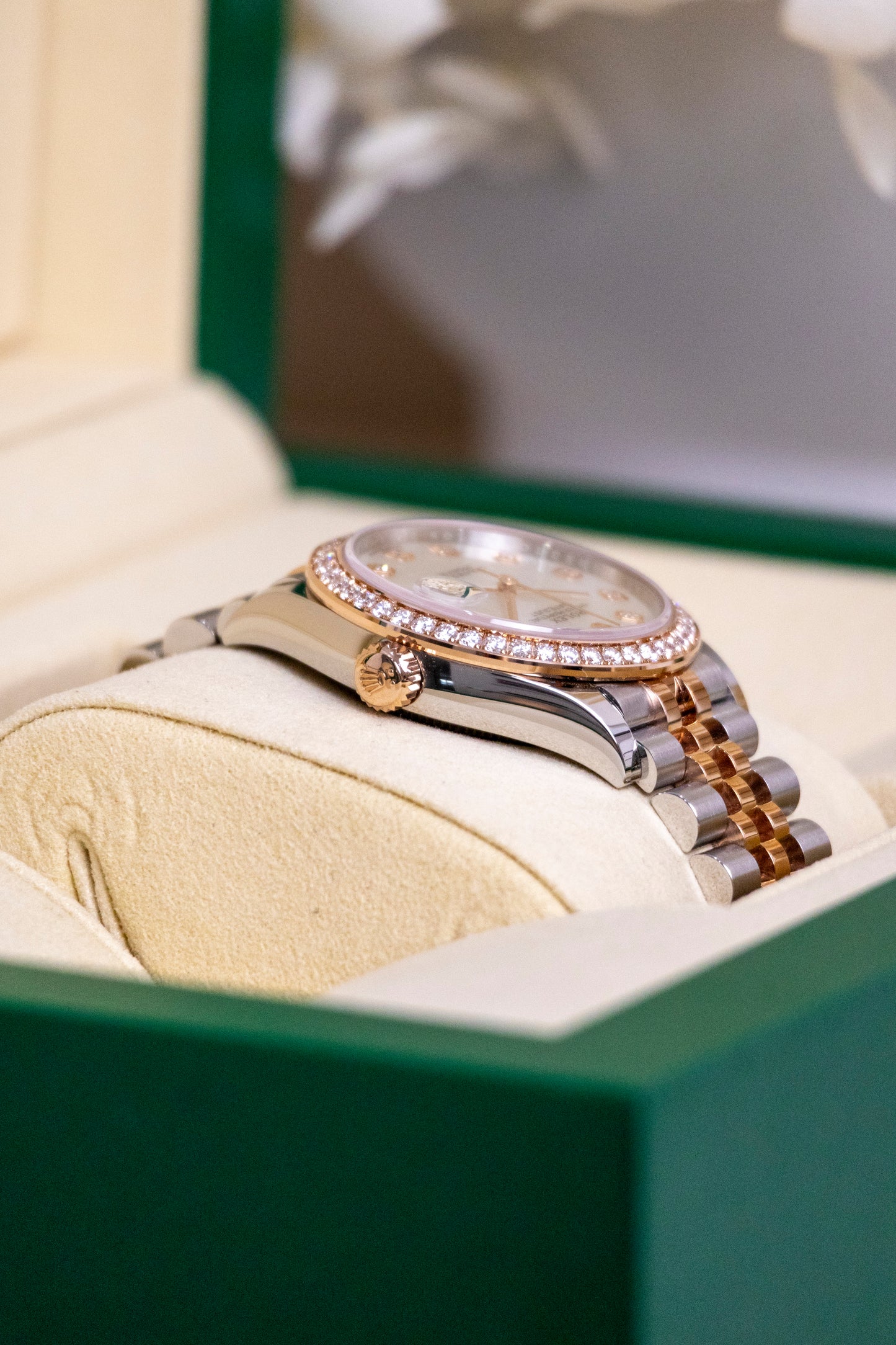 2024 Rolex Datejust 31mm Two tones RG Factory Diamond bezel MOP dial Reference 278381RBR