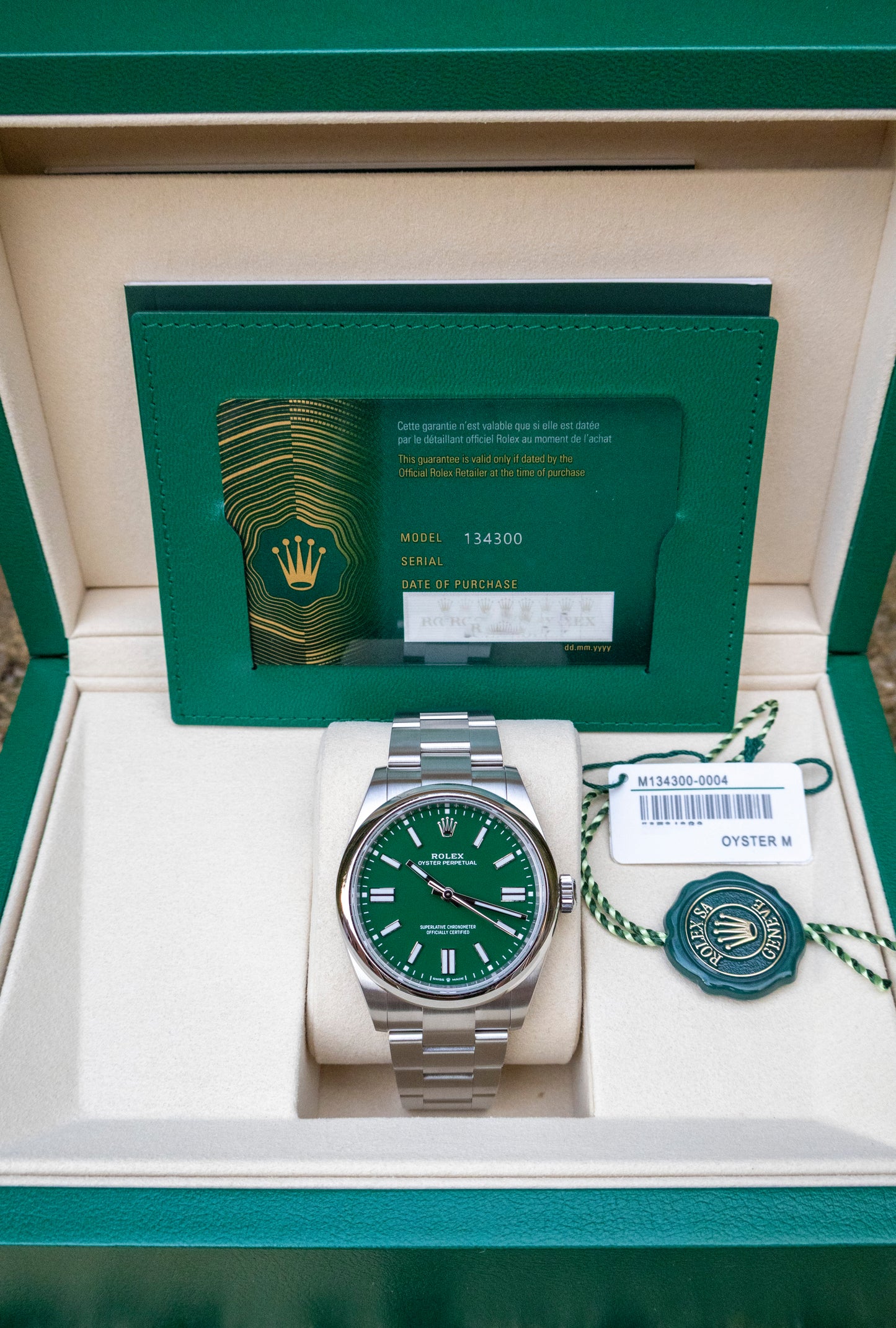 2025 Rolex Oyster Perpetual 41mm Green dial Reference 134300