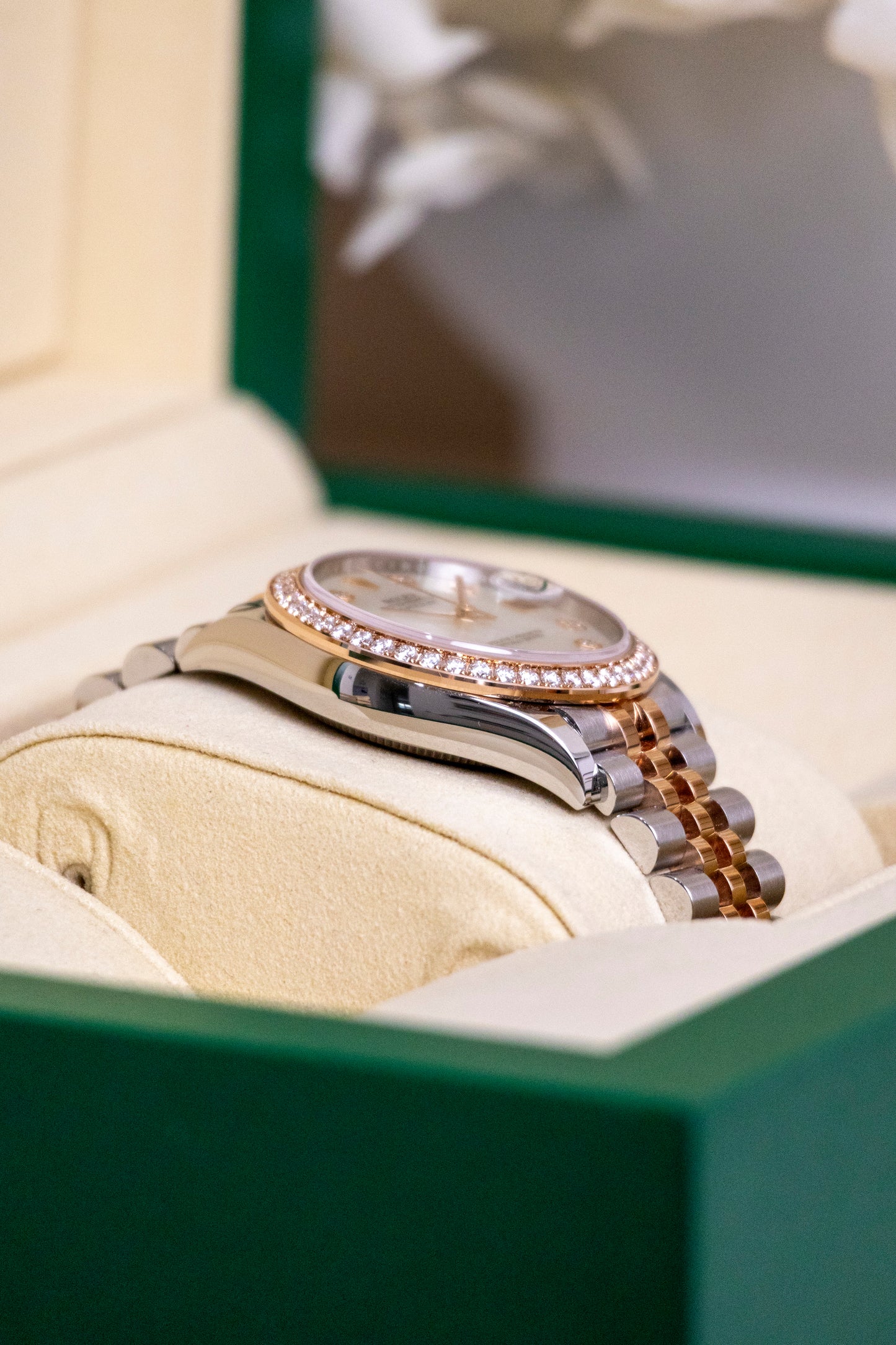 2024 Rolex Datejust 31mm Two tones RG Factory Diamond bezel MOP dial Reference 278381RBR