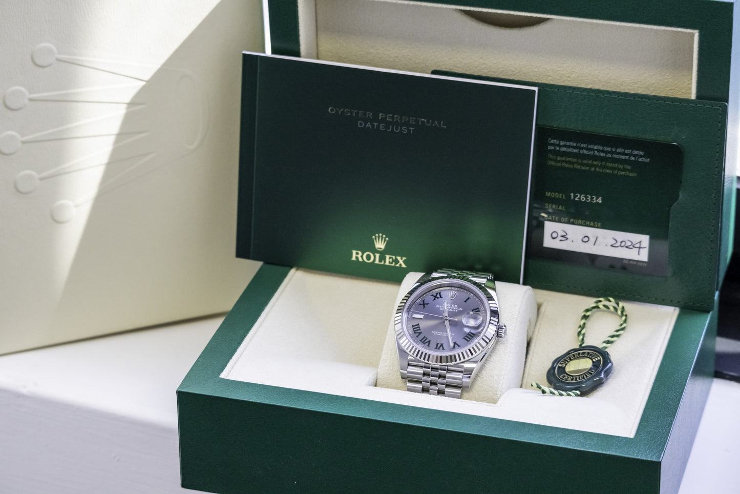 2024 Rolex Datejust 41mm “Wimbledon” Fluted Jubilee Reference 126334