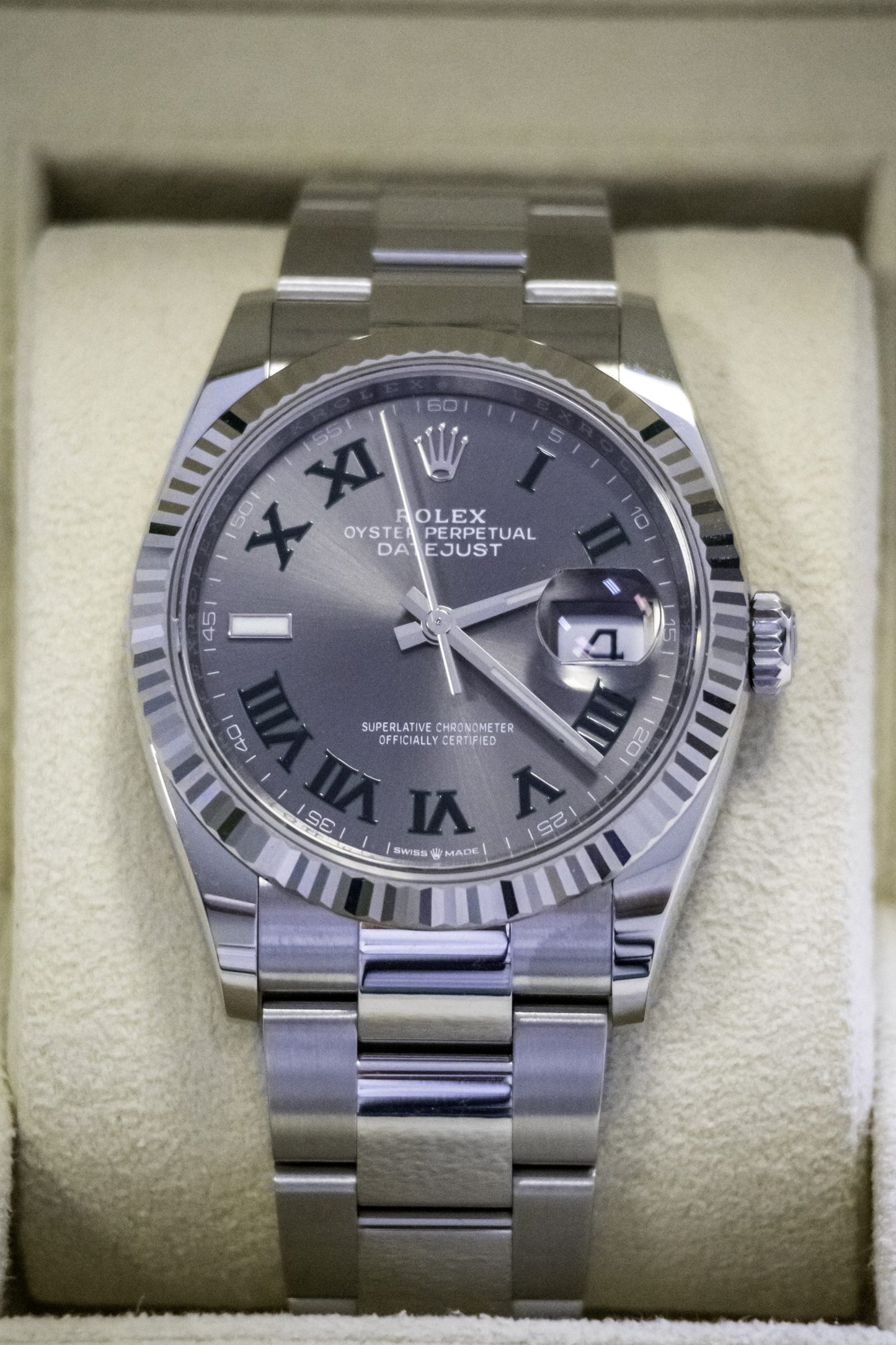 2024 Rolex Datejust 36mm “Wimbledon” Fluted Oyster Reference 126234