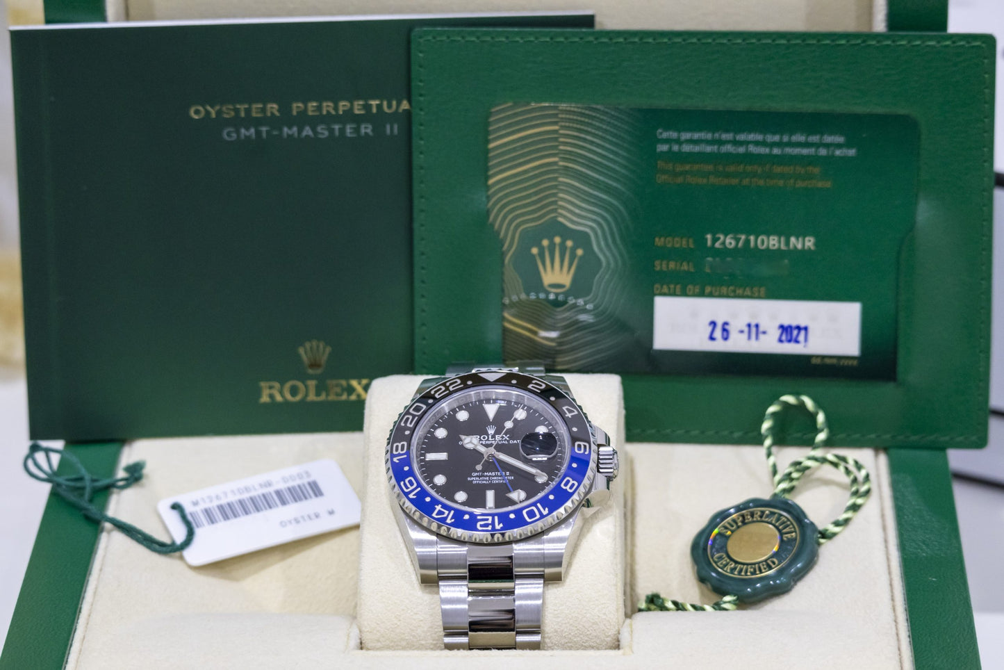 2021 Rolex GMT Master “Batman” Reference 126710BLNR