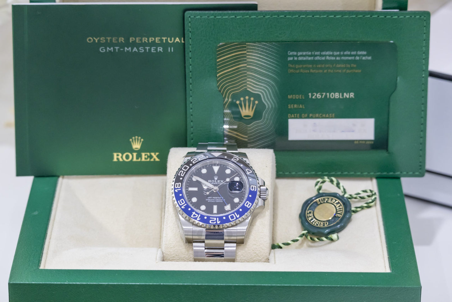 2022 NOS Rolex GMT Master II “Batman” Reference 126710BLNR