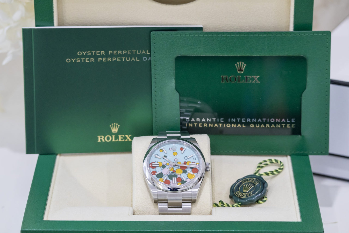 2024 Rolex Oyster Perpetual 41mm “Celebration” dial Reference 124300