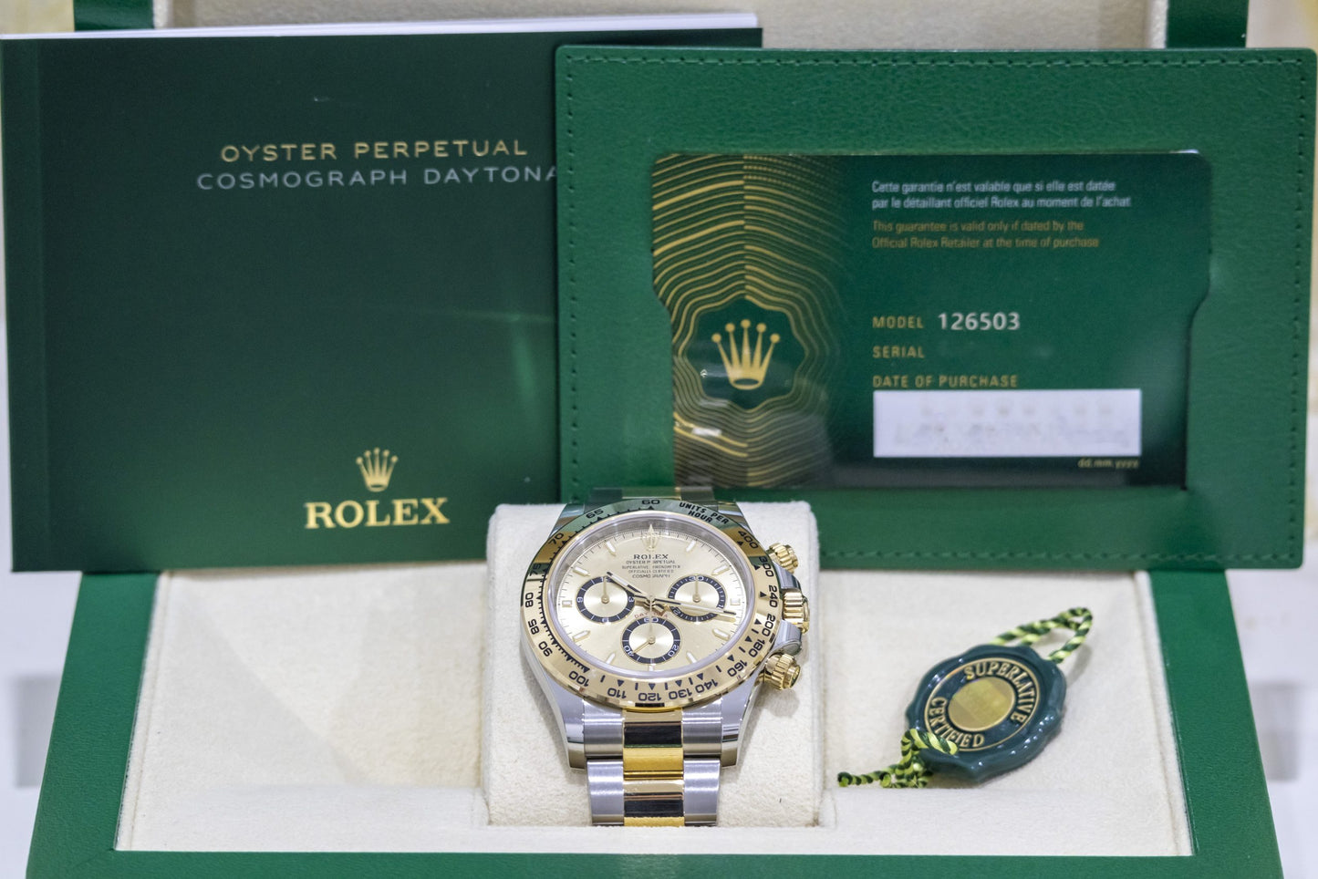 2024 Rolex Daytona Two Tone YG Champagne dial Reference 126503