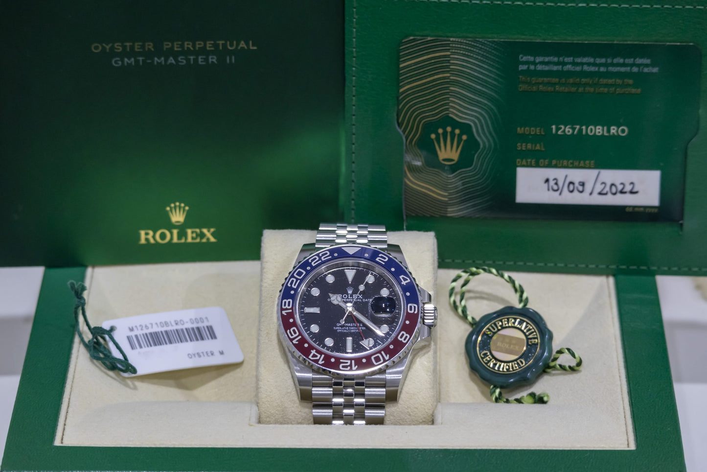 2022 Rolex GMT Master II “Pepsi” Jubilee Reference 126710BLRO