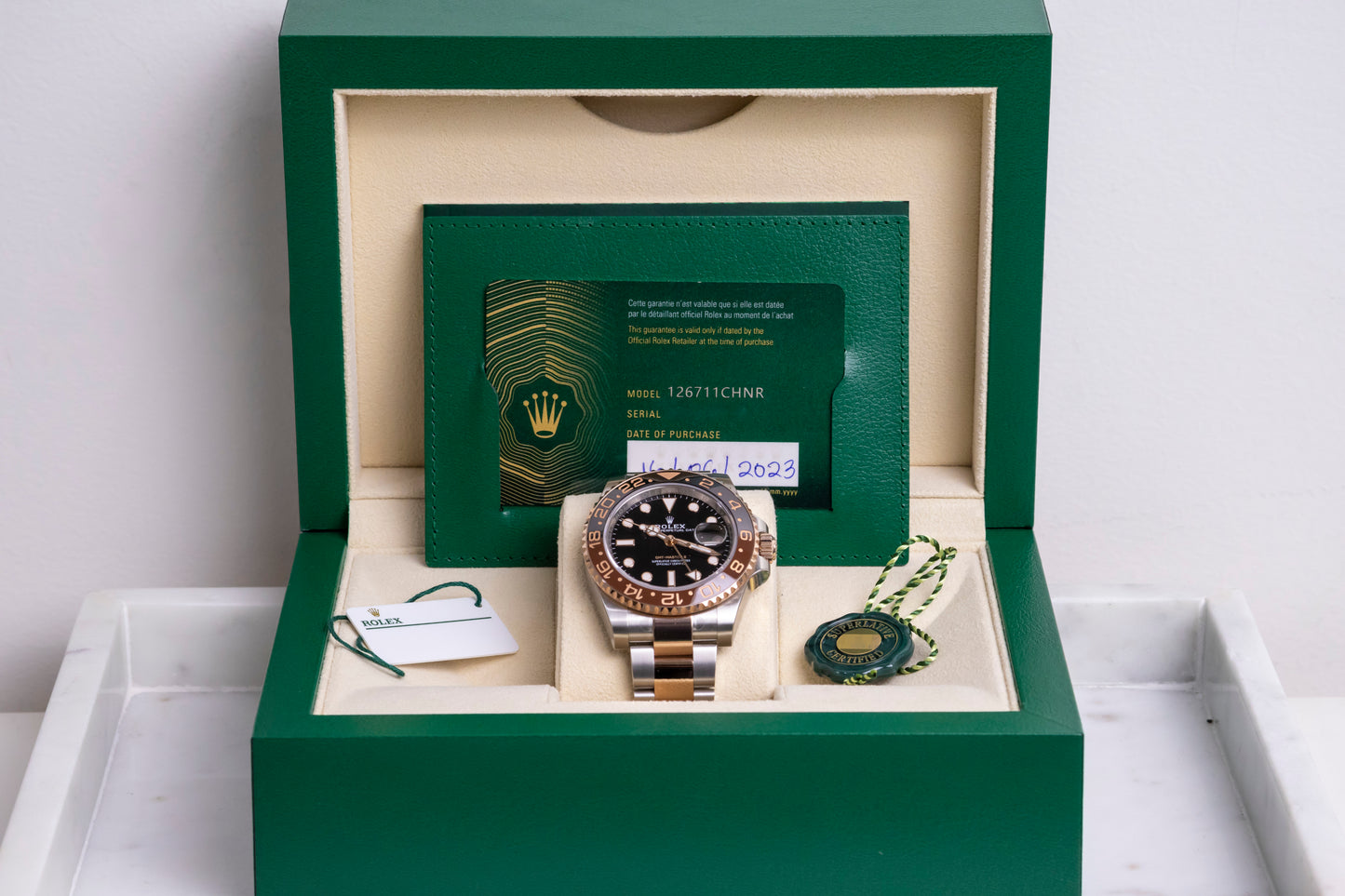 2023 Rolex GMT Master II "Rootbeer" Two tones Reference 126711CHNR