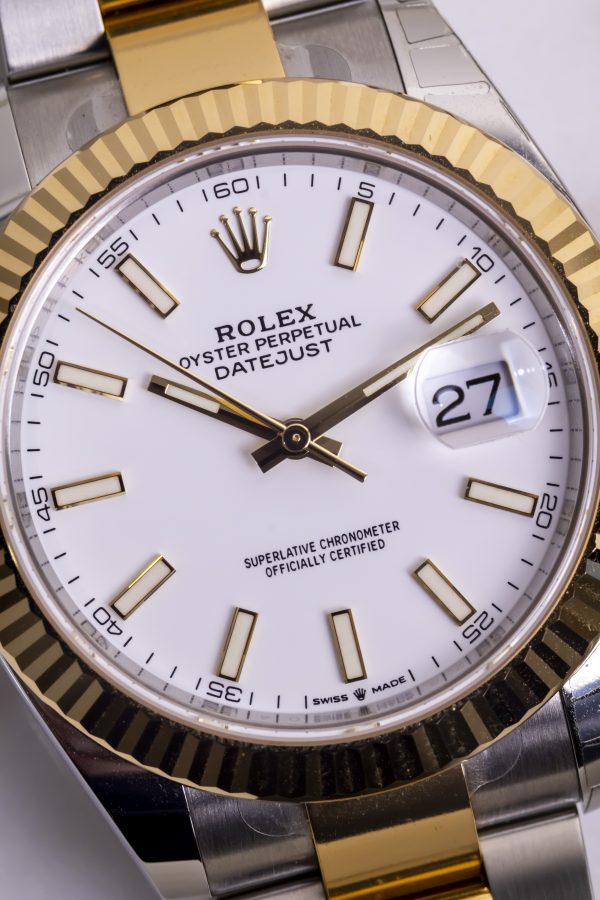 2022 Rolex Datejust 41mm White dial Two tones YG Reference 126333