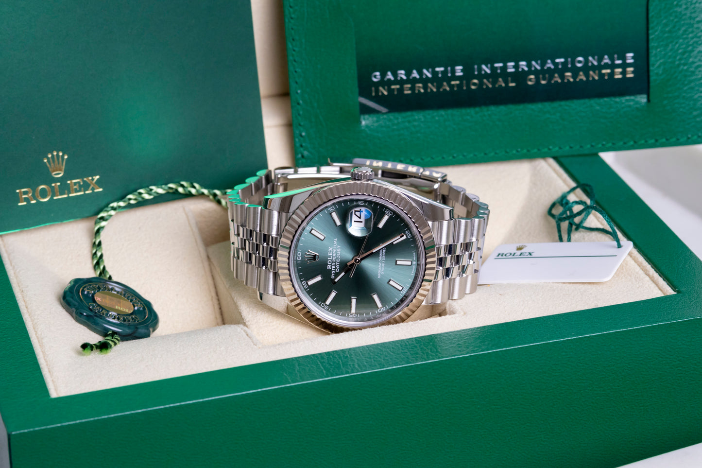2023 Rolex Datejust 41mm Mint Green Reference 126334