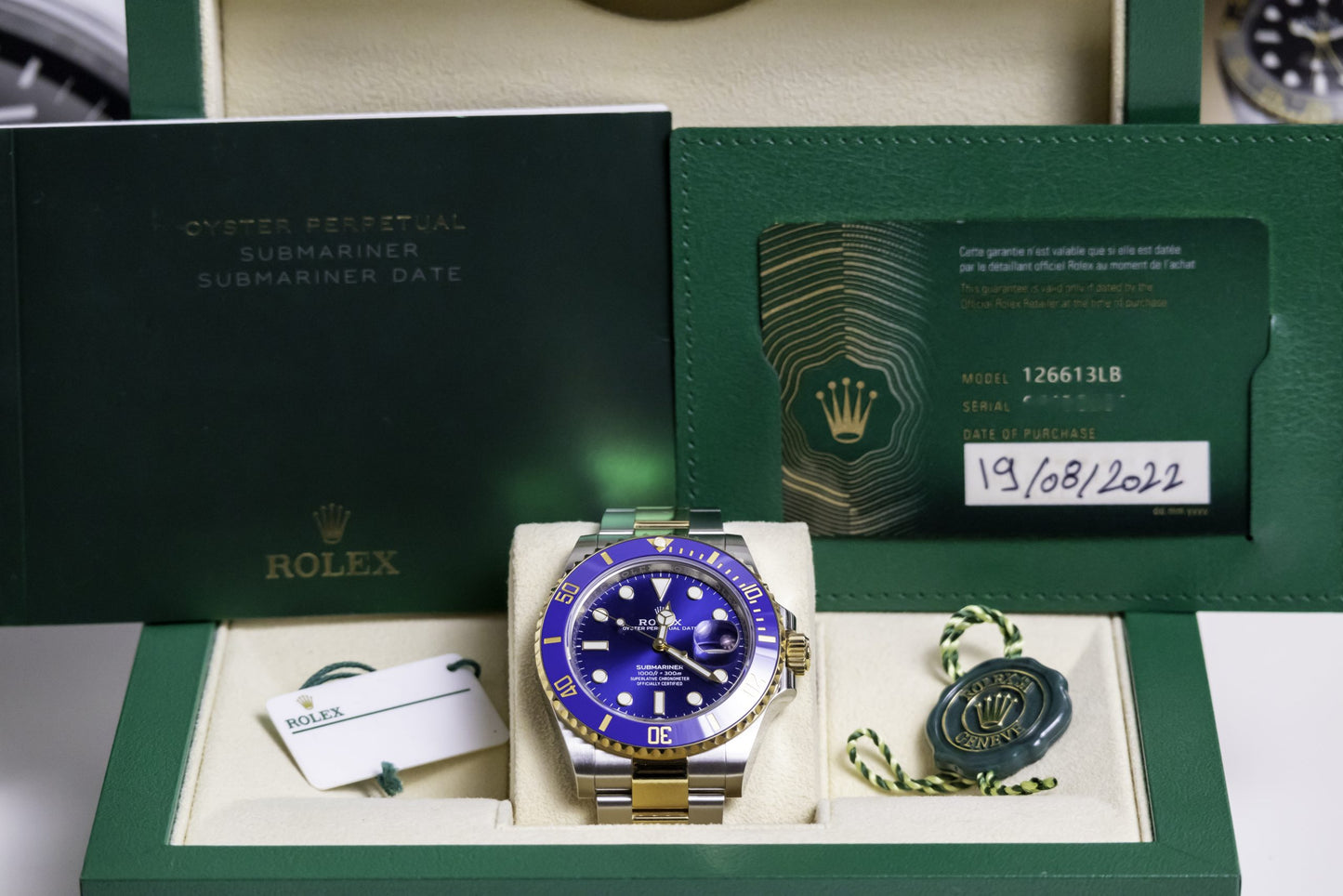 2022 Rolex Submariner Date 41mm “Bluesy” Two tone Reference 126613LB