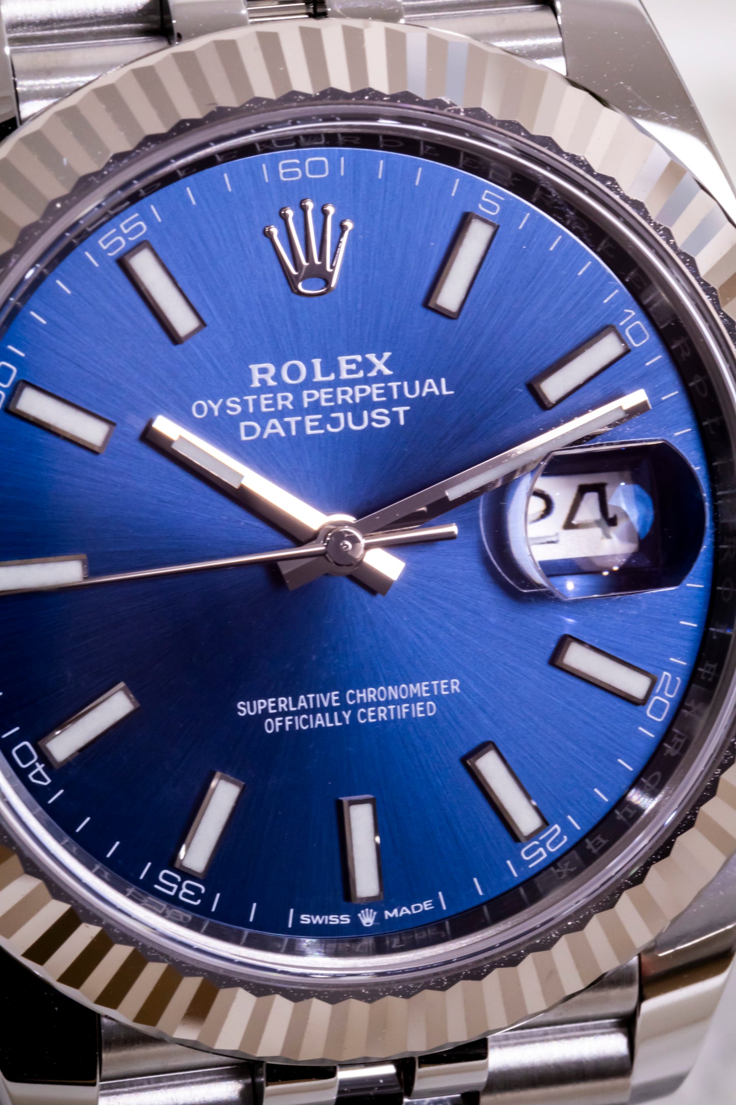 2024 Rolex Datejust 41mm Blue dial Fluted Jubilee Reference 126334
