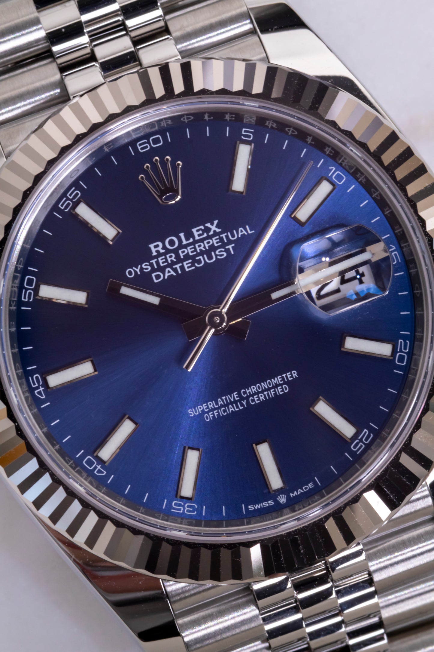 2024 Rolex Datejust 41mm Blue dial Fluted Jubilee Reference 126334