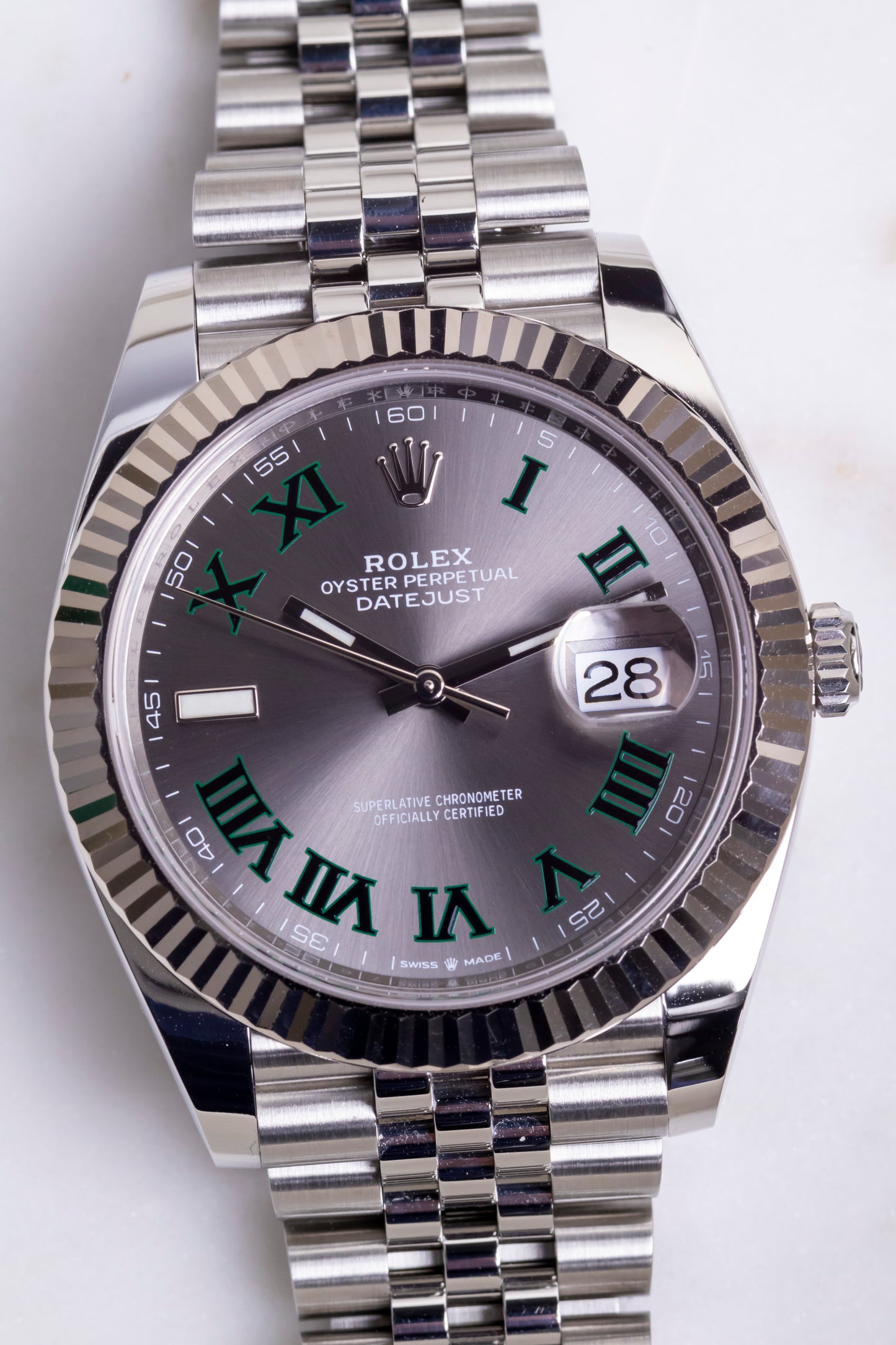 2023 Rolex Datejust 41mm "Wimbledon" Fluted Jubilee Reference 126334
