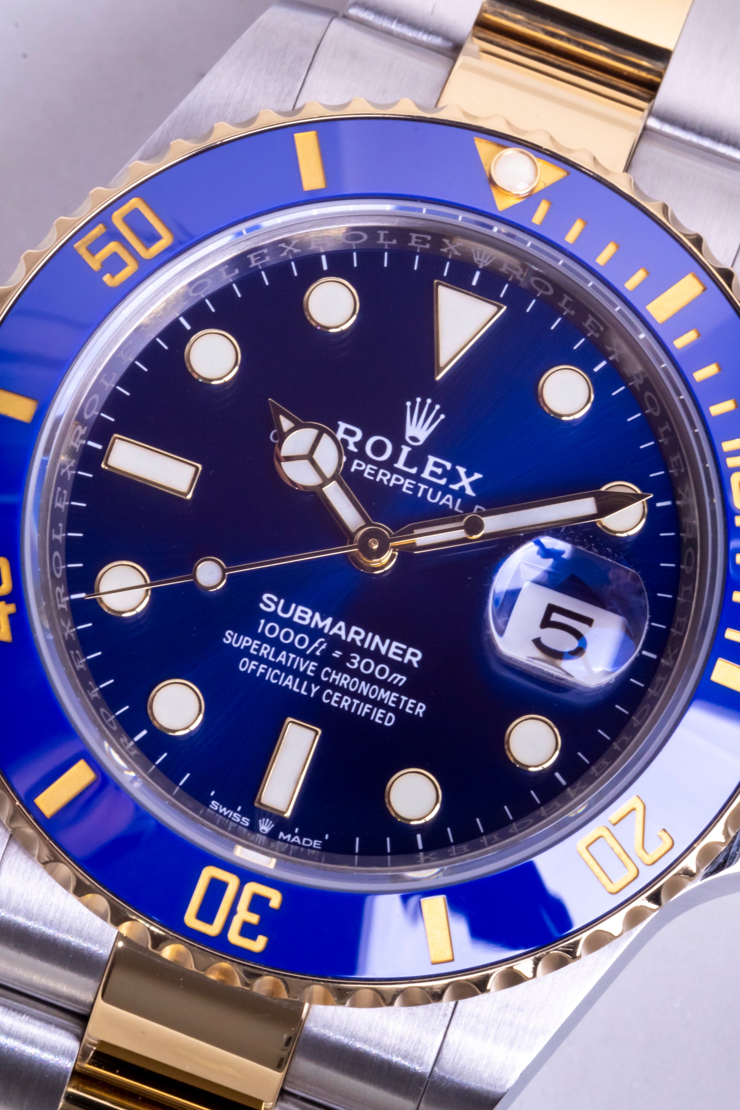 2022 Rolex Submariner Two Tone Yellow Gold "Bluesy" Reference 126613LB