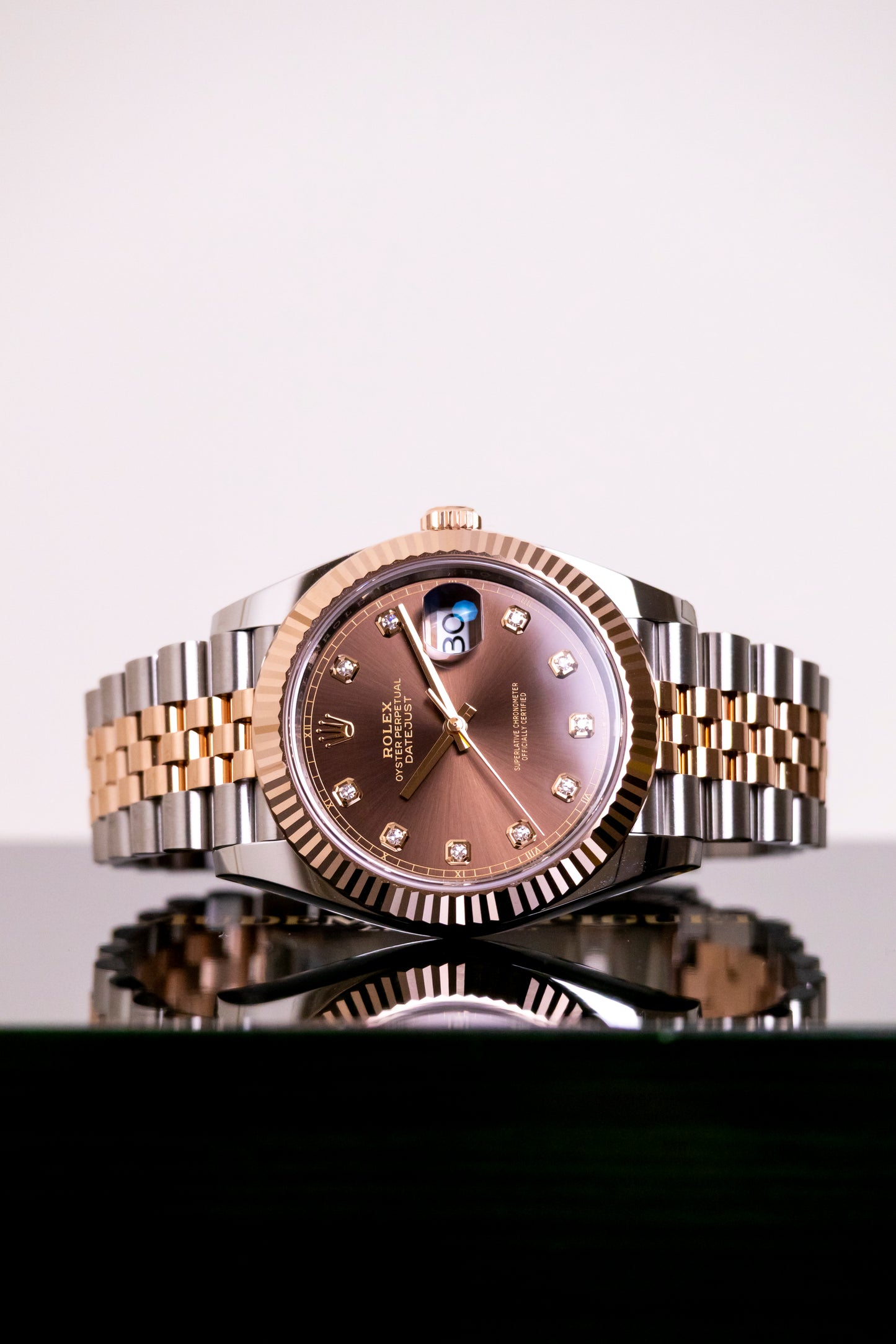 Rolex Datejust 41mm Two tones RG Chocolate Diamonds Dial Reference 126331