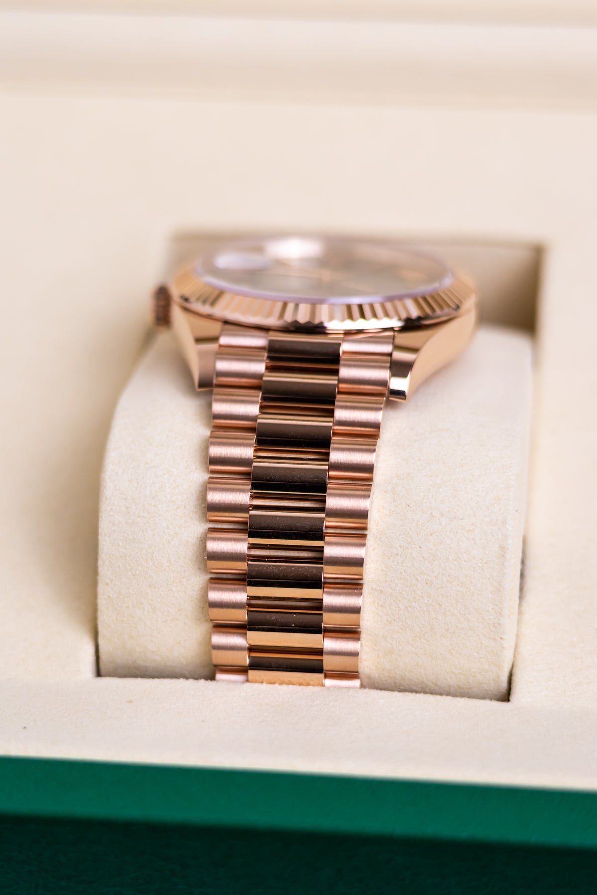Rolex Day Date 40mm Rose Gold Olive Reference 228235