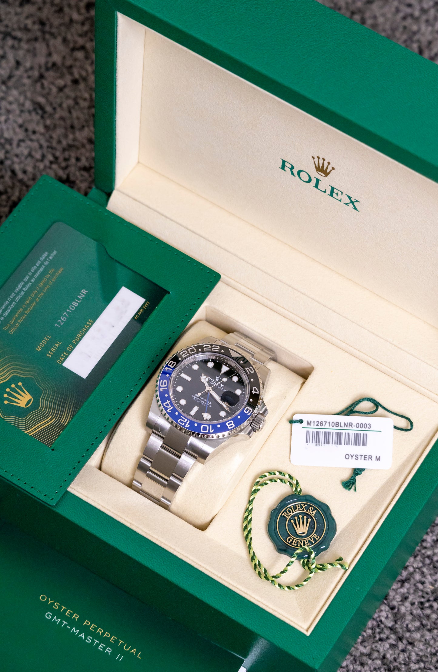 Rolex GMT Master II Batman Reference 126710BLNR