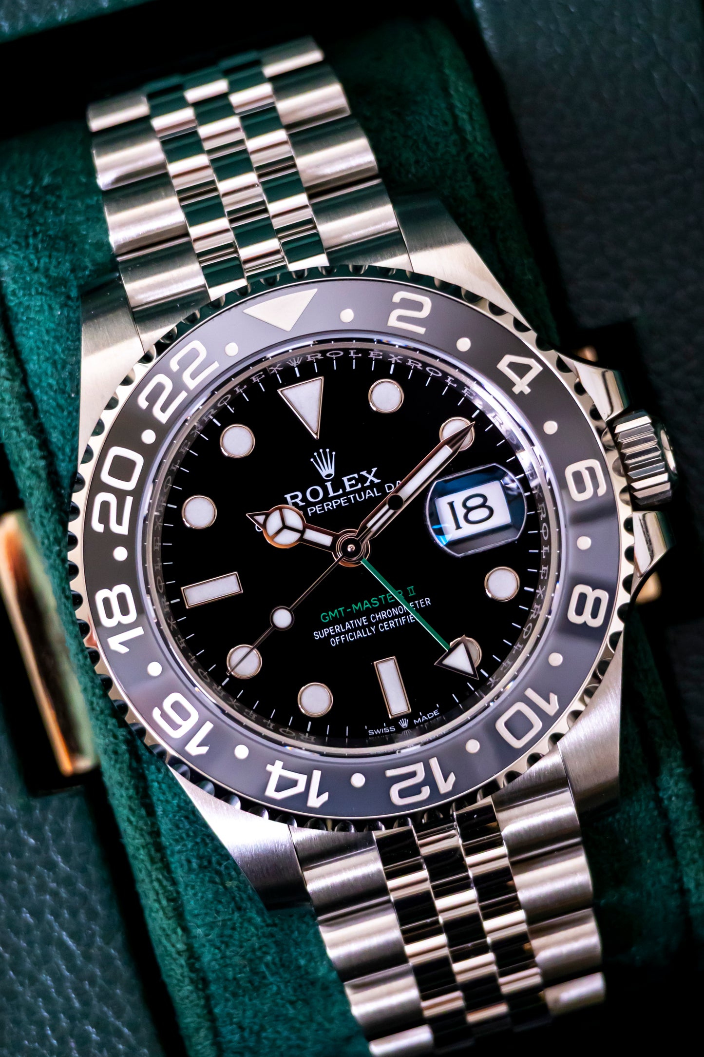Rolex GMT Master II Bruce Wayne Jubilee Reference 126710GRNR