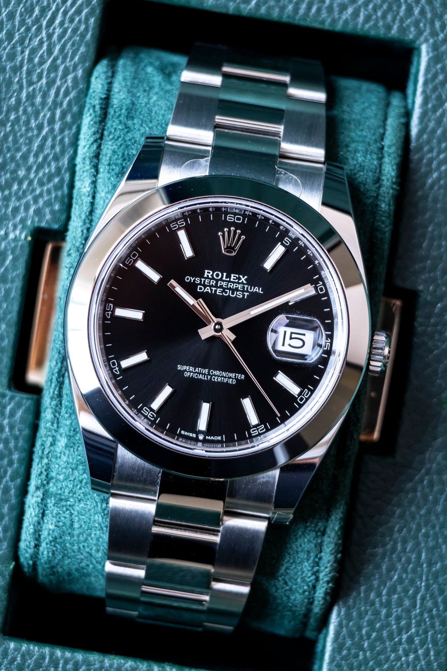 Rolex Datejust 41mm Black dial Smooth Oyster Reference 126300