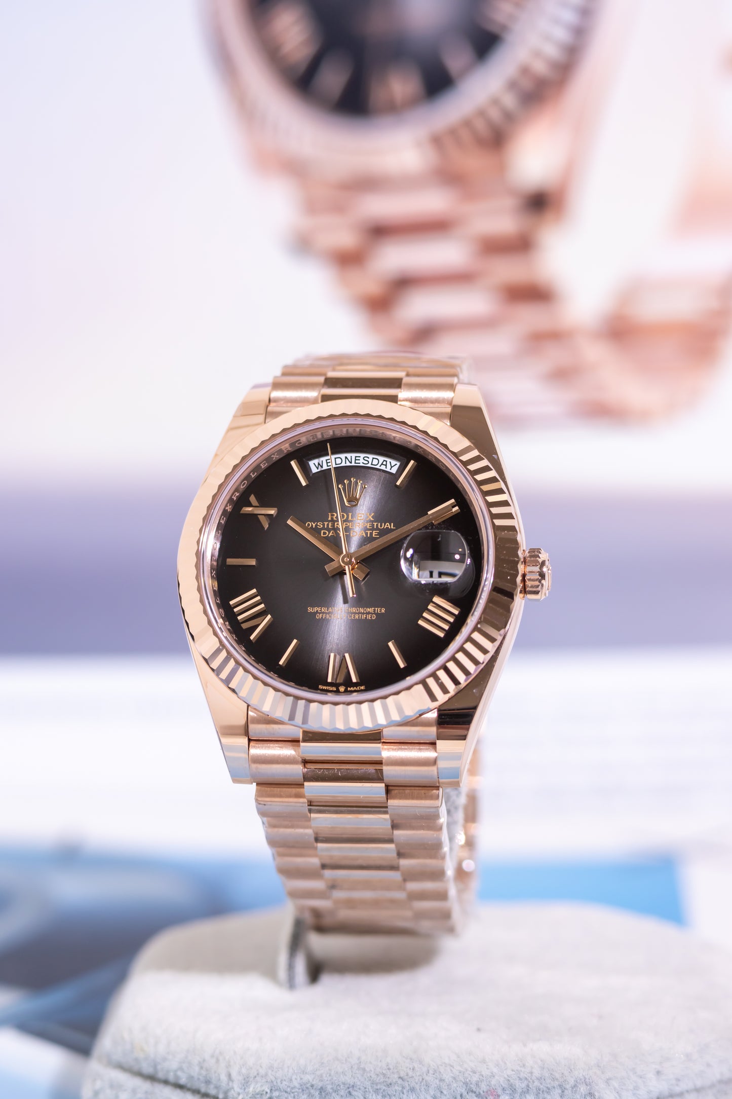 Rolex Day Date 40mm Rose Gold Slate Ombre Reference 228235