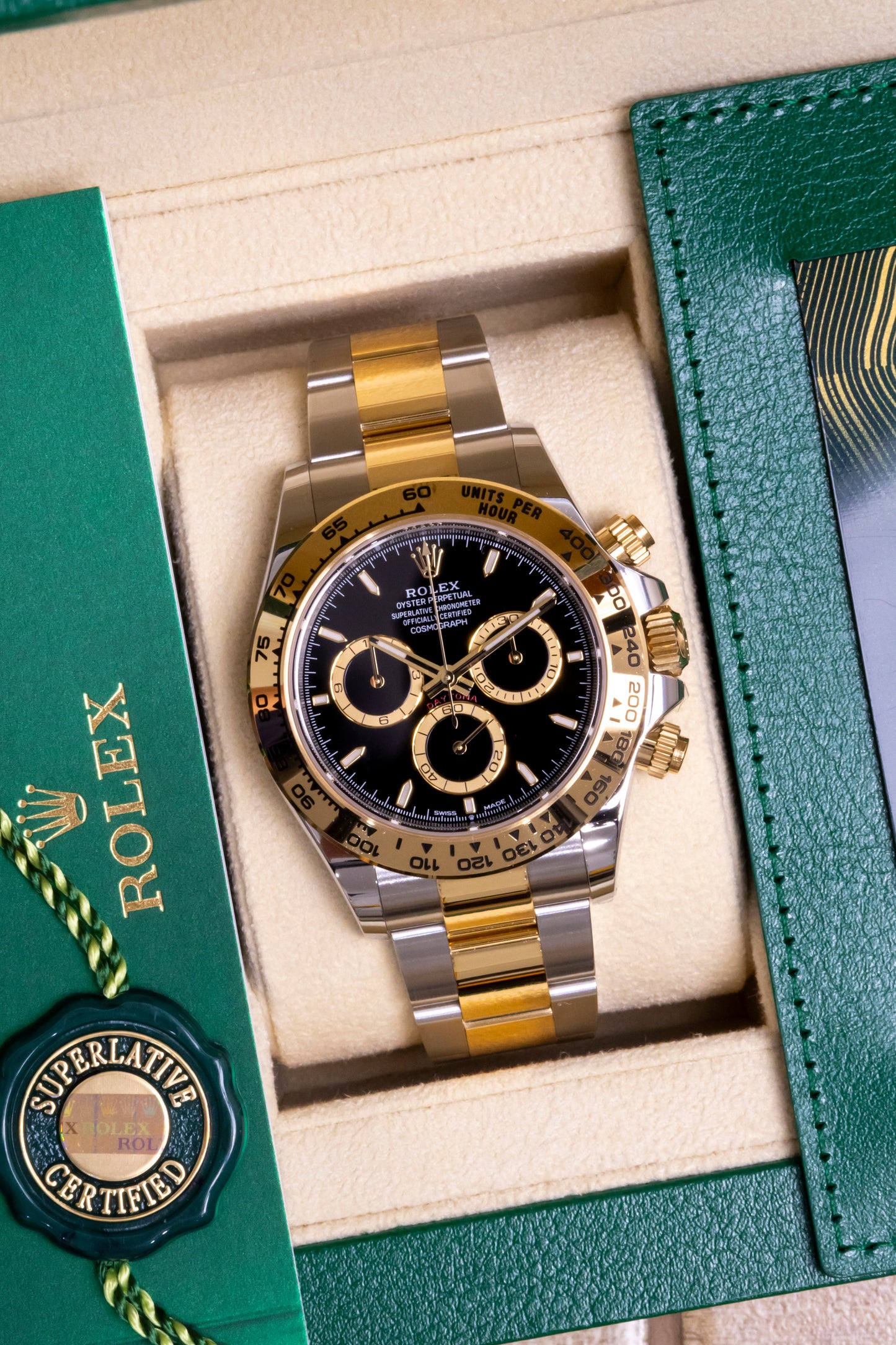 2024 Rolex Daytona Two tone Yellow Gold Black dial Reference 126503