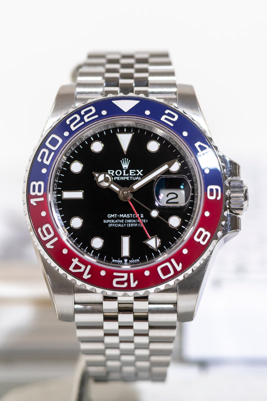 *Discontinued* Rolex GMT Master II Pepsi Jubilee Reference 126710BLRO