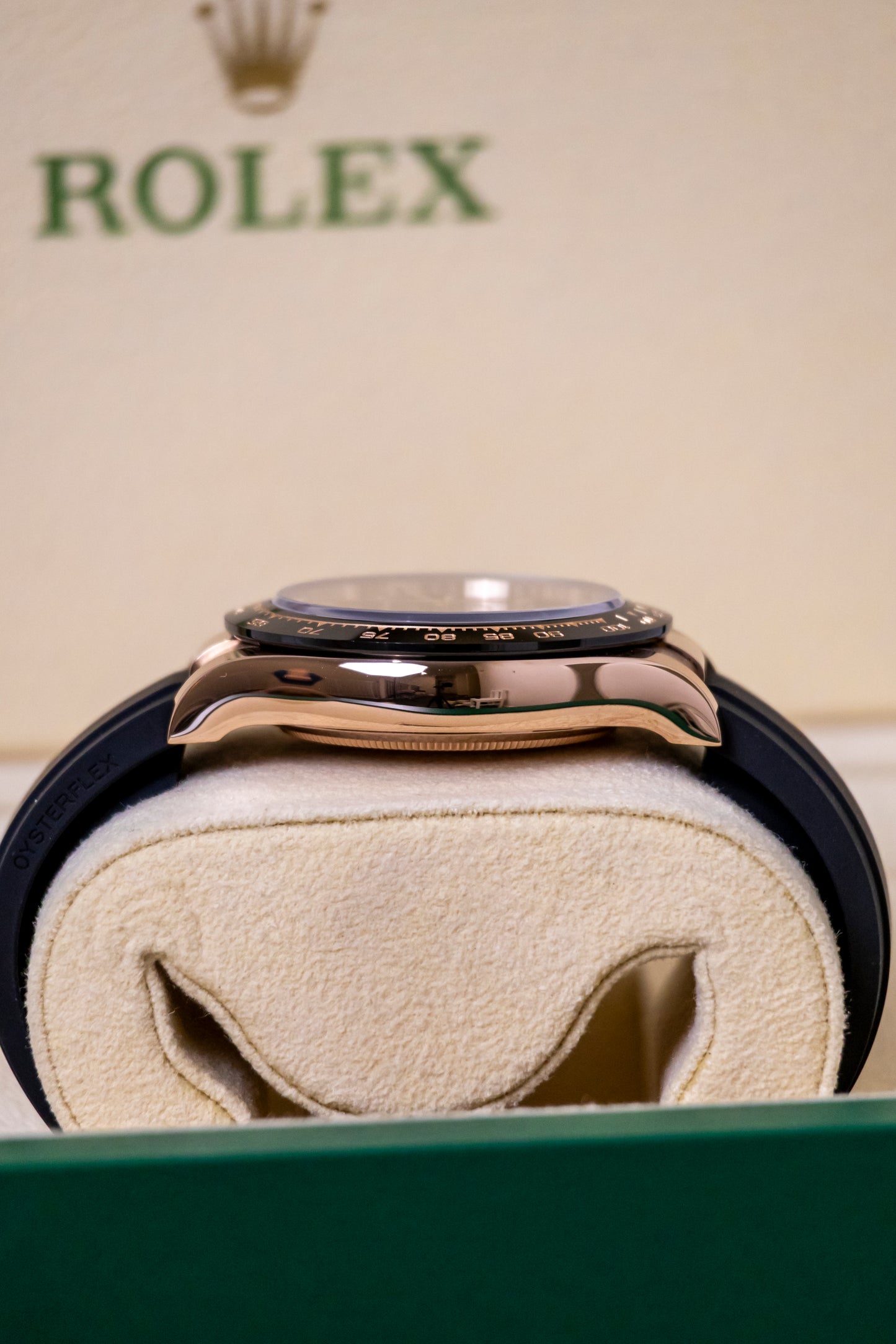 Rolex Daytona Rose Gold Chocolate Dial Oysterflex Reference 116515