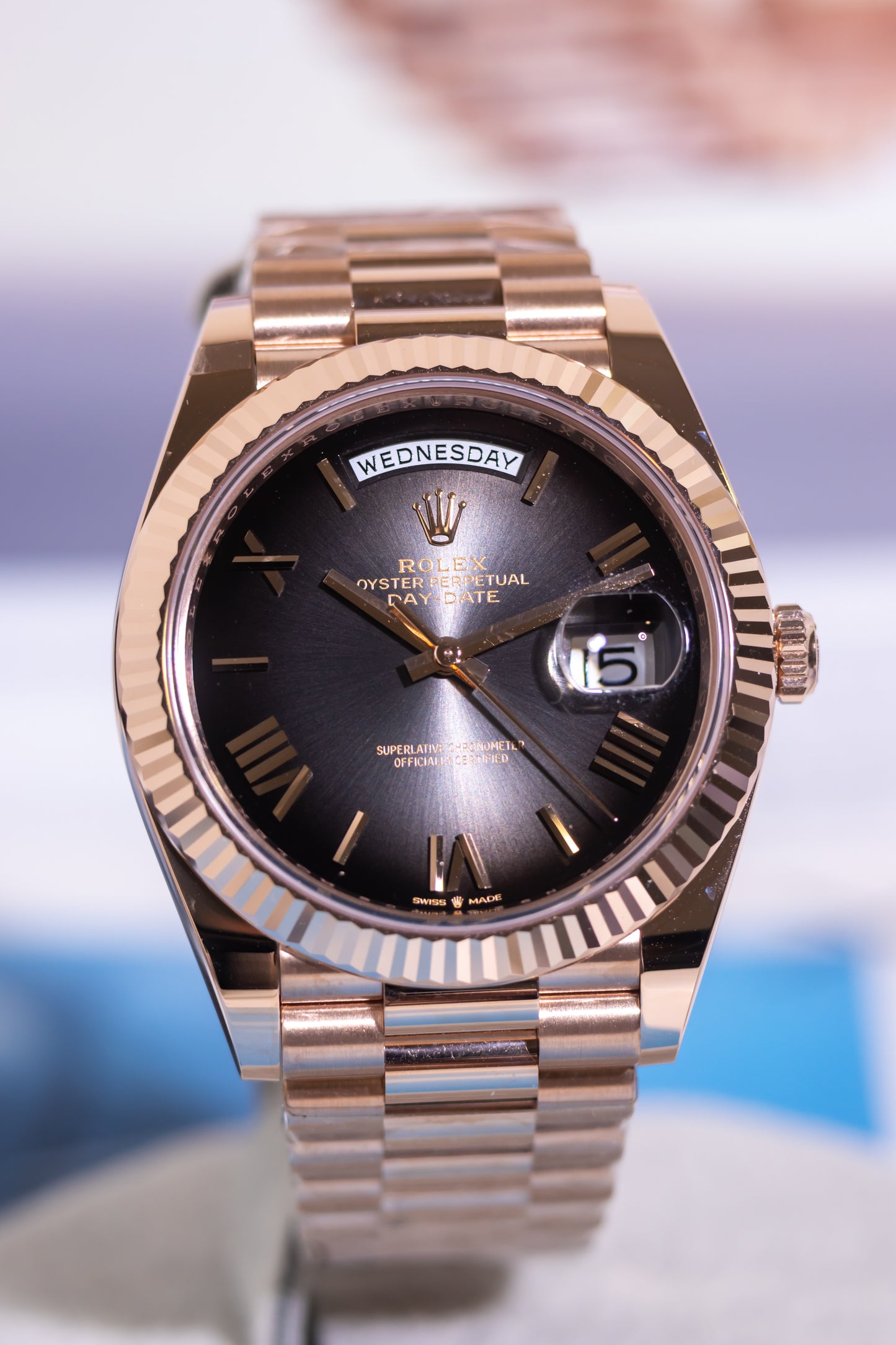 Rolex Day Date 40mm Rose Gold Slate Ombre Reference 228235