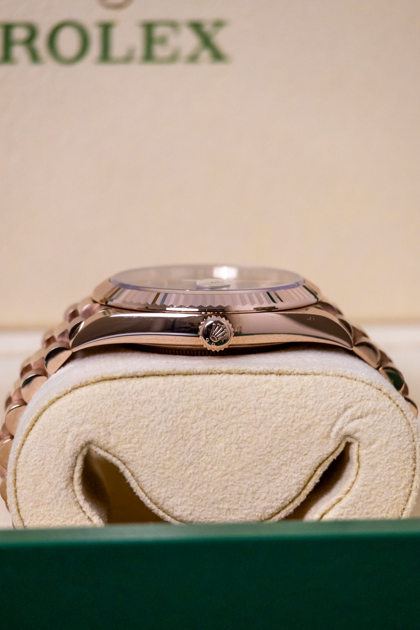 Rolex Day Date 40mm Rose Gold Olive Dial Reference 228235