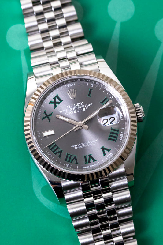 Rolex Datejust 36mm Wimbledon Fluted Jubilee Reference 126234