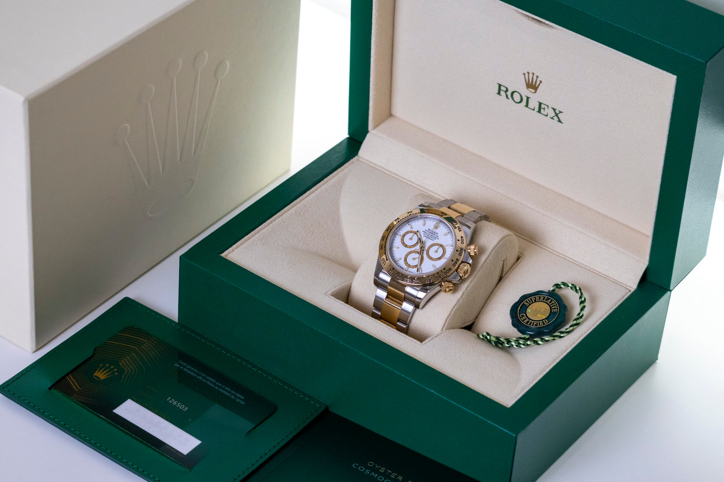 Rolex Cosmograph Daytona Two Tones White Dial Reference 126503