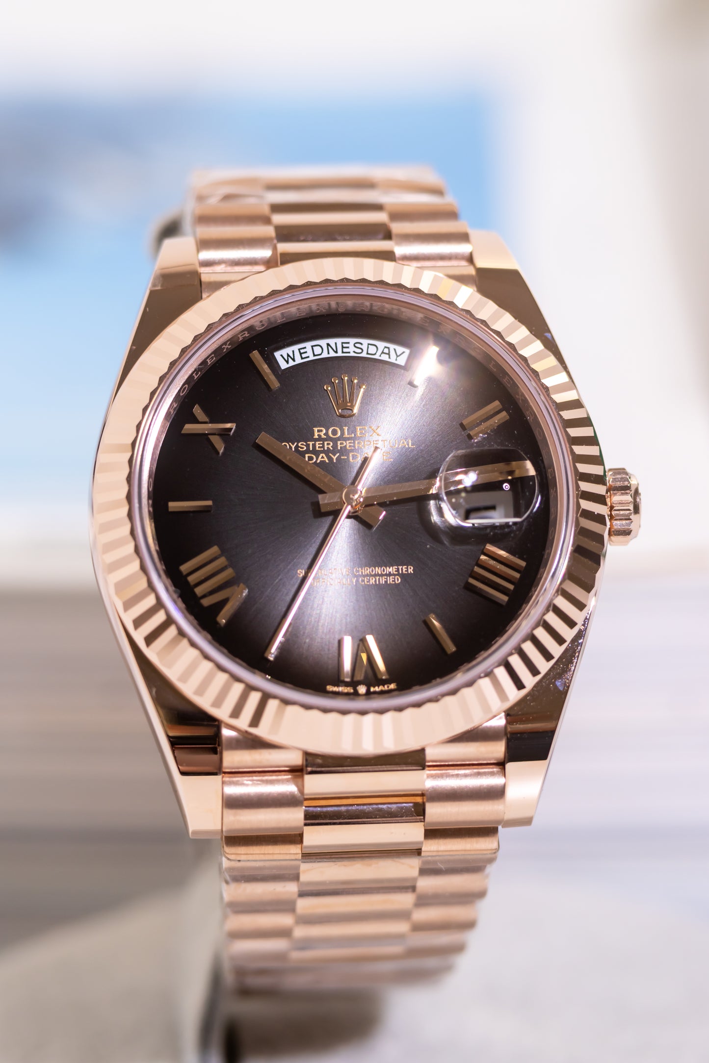 Rolex Day Date 40mm Rose Gold Slate Ombre Reference 228235