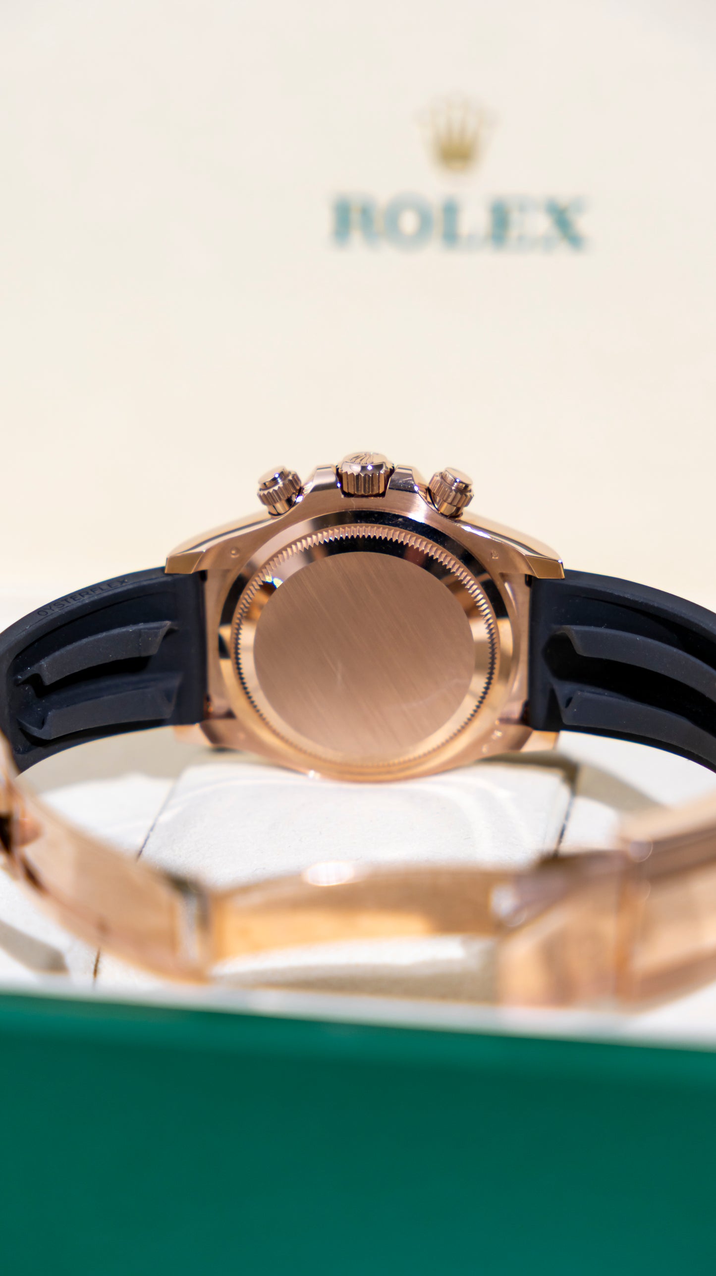 Rolex Daytona Rose Gold Oysterflex Chocolate Dial Reference 126515LN