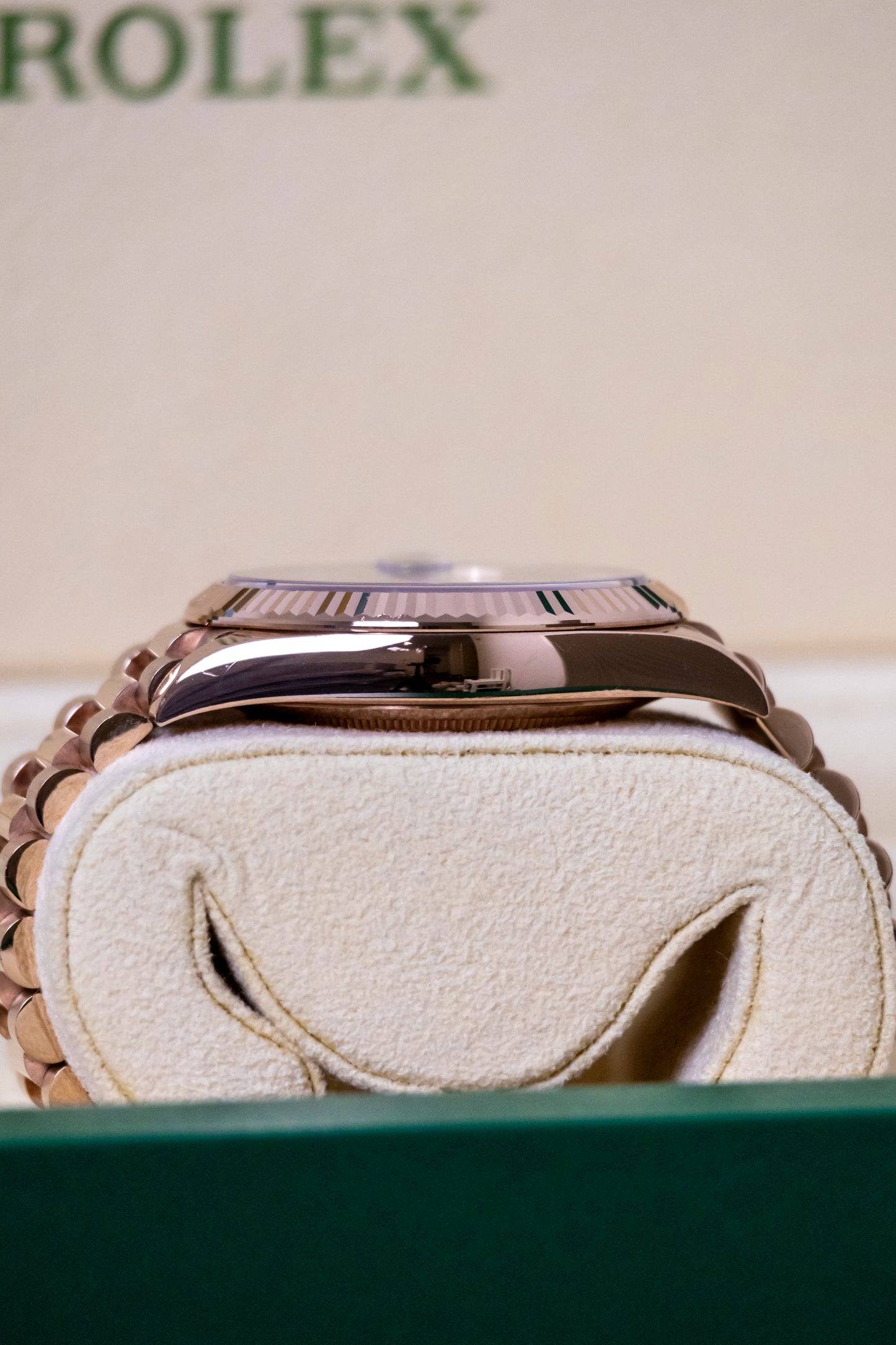 Rolex Day Date 40mm Rose Gold Olive Dial Reference 228235