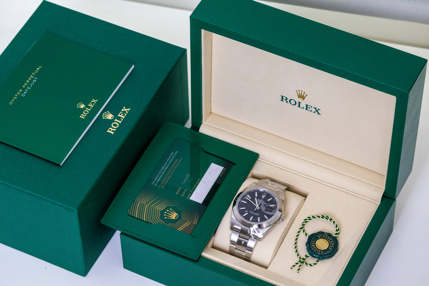 Rolex Datejust 41mm Black dial Smooth Oyster Reference 126300