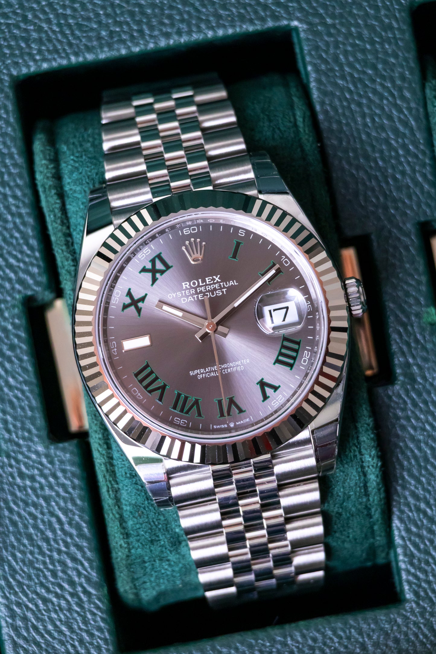 Rolex Datejust 41mm Wimbledon Fluted Jubilee Reference 126334