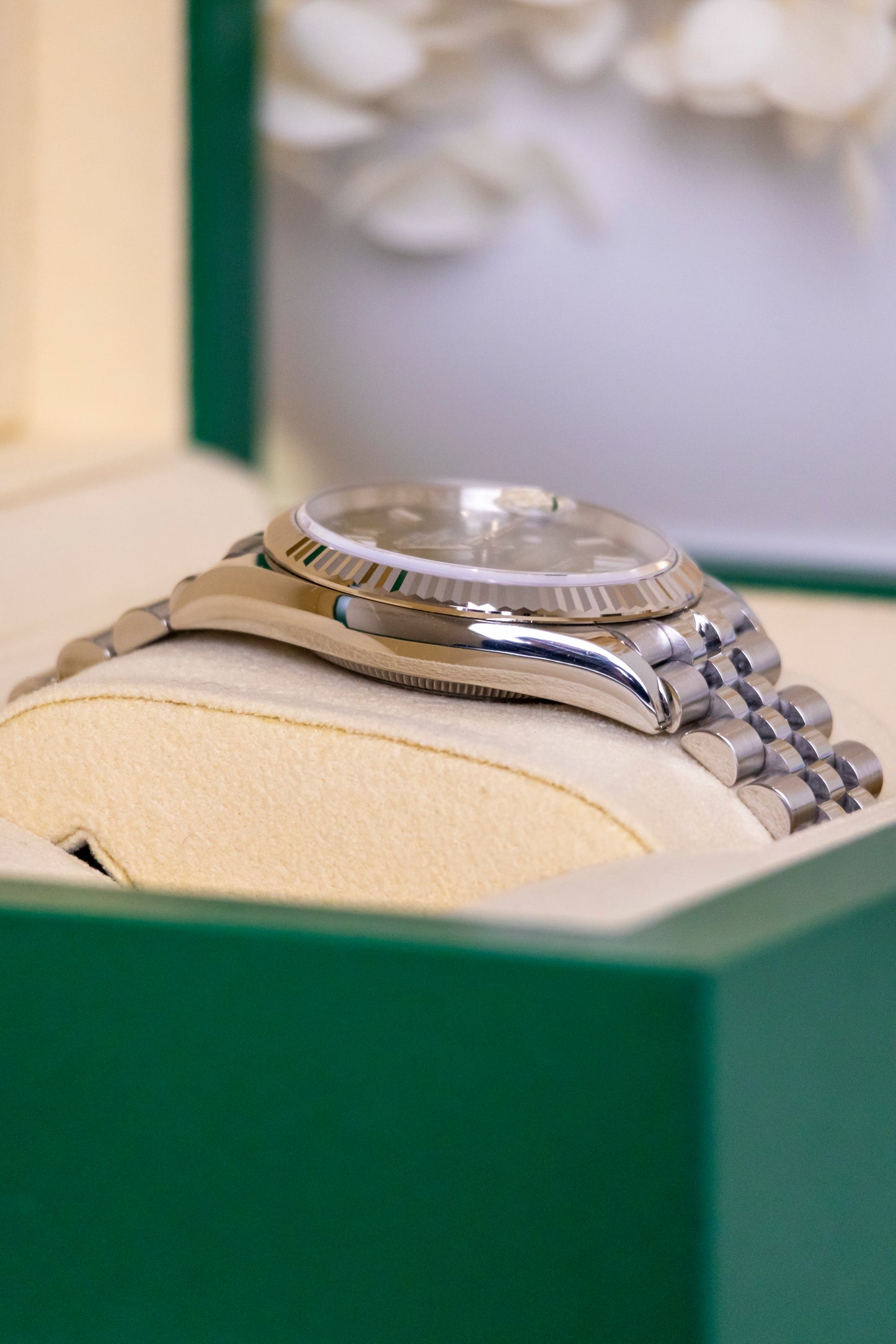 Rolex Datejust 36mm Discontinued Green Palm Motif dial Reference 126234