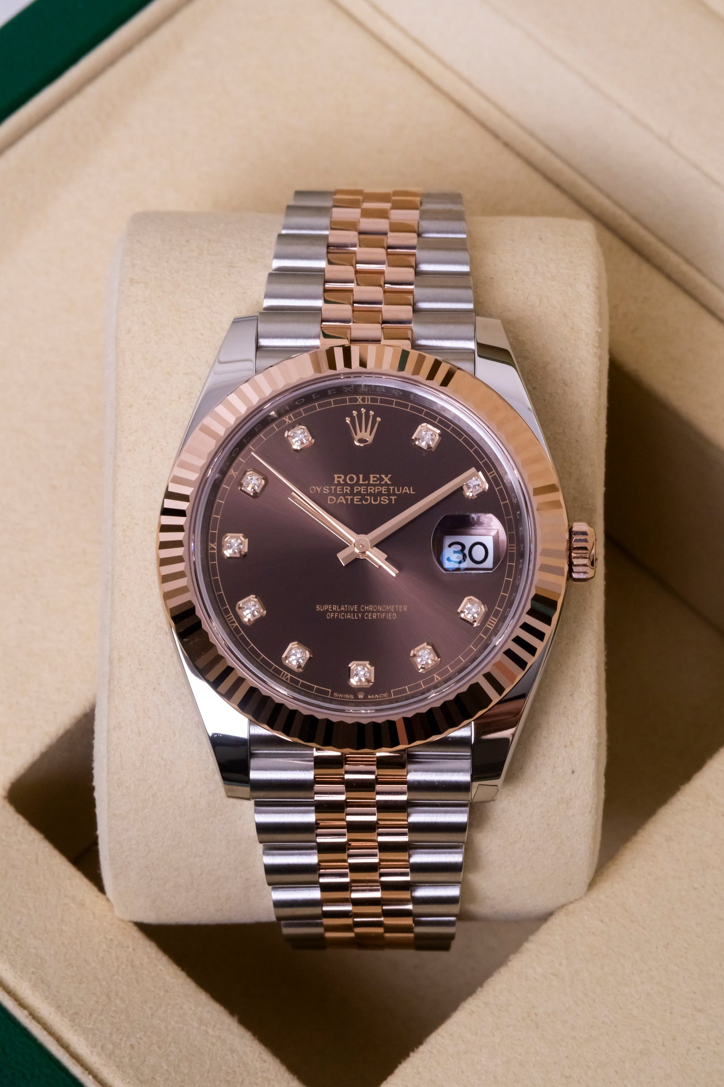 Rolex Datejust 41mm Two tones RG Chocolate Diamonds Dial Reference 126331