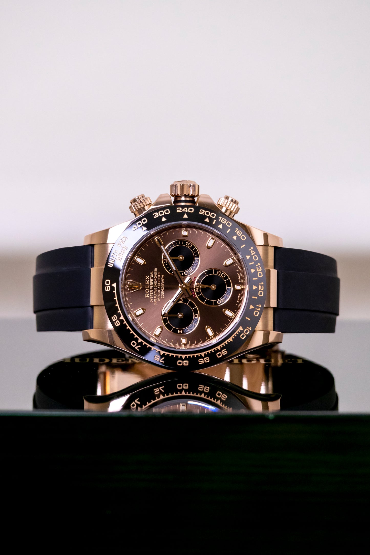 Rolex Daytona Rose Gold Chocolate Dial Oysterflex Reference 116515