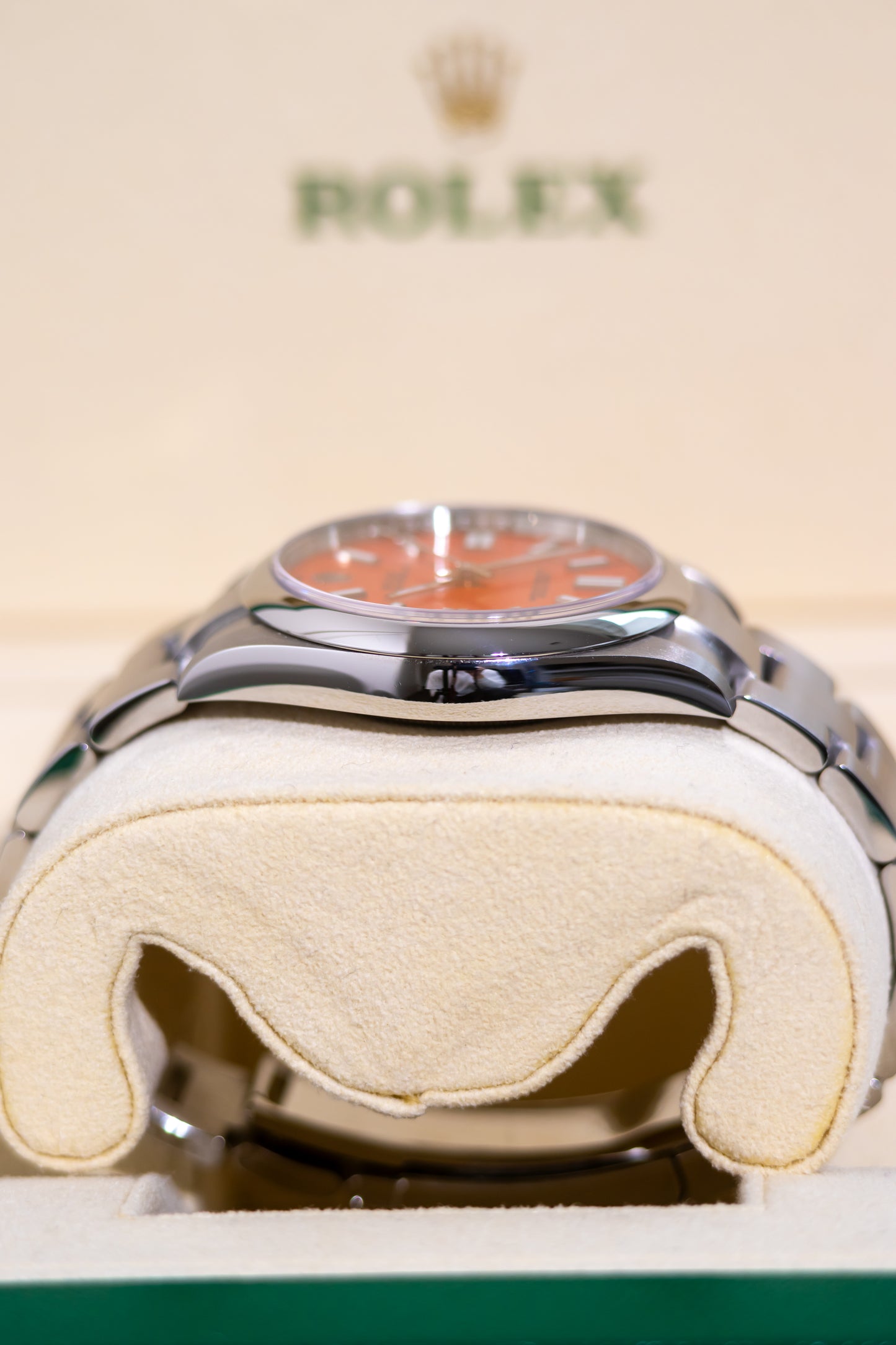 Rolex Oyster Perpetual 41mm Discontinued Coral Red Reference 124300